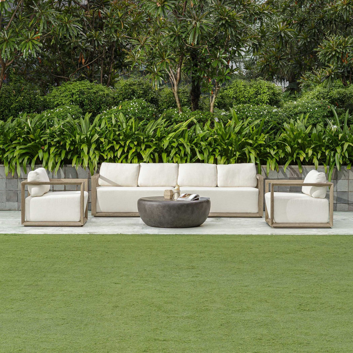 Gray Mahogany Outdoor 4-Seater Sofa by Uttermost Remsen, alternate view 2