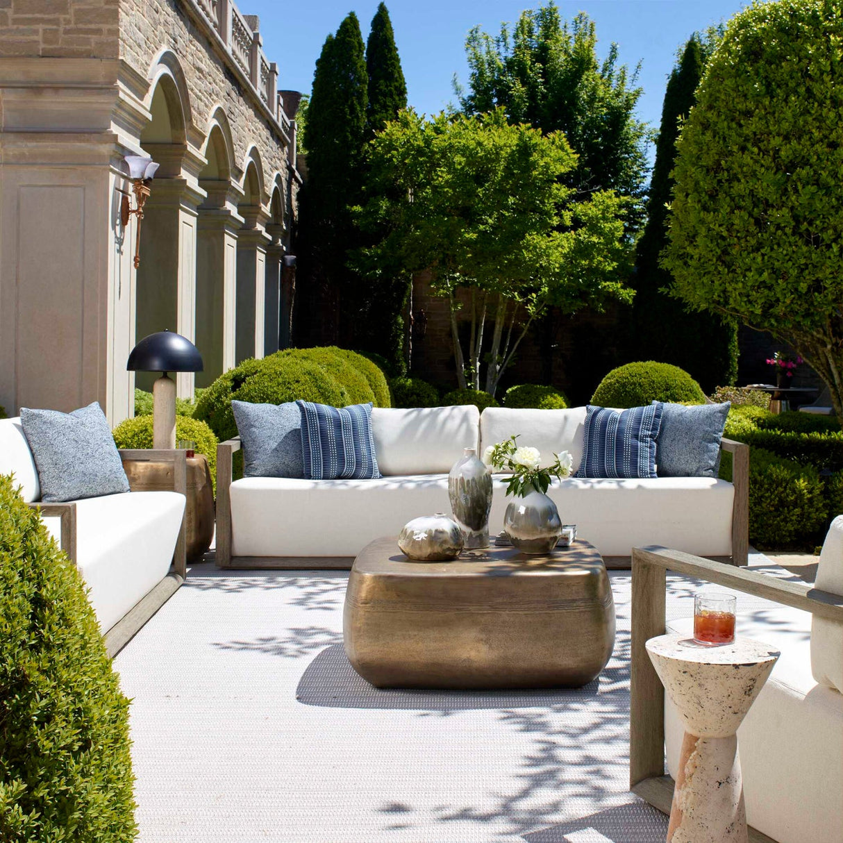 Modern European furniture - Gray Mahogany Outdoor 4-Seater Sofa - www.oroa.com