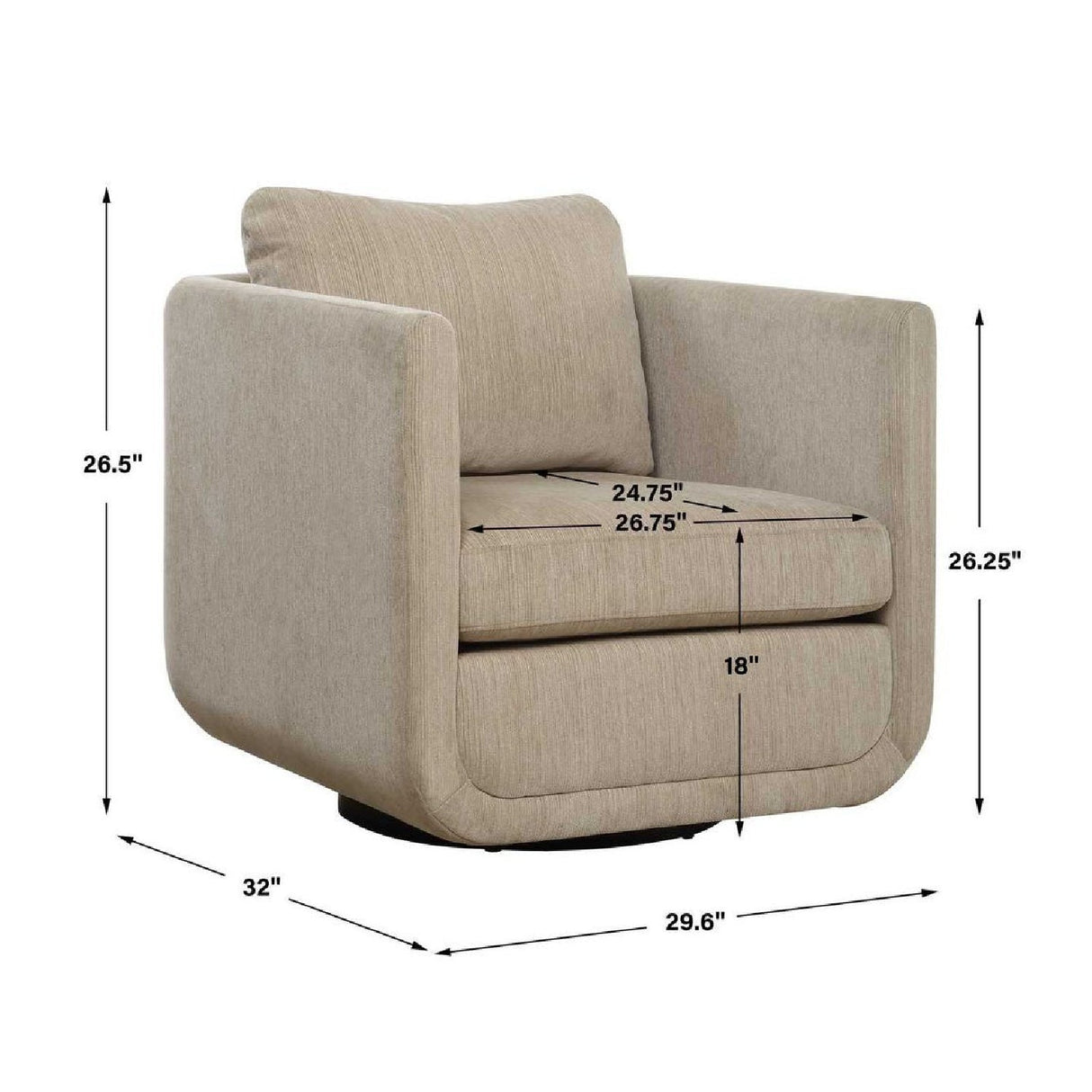 Modern European furniture - Chenille Rounded Swivel Chair - www.oroa.com