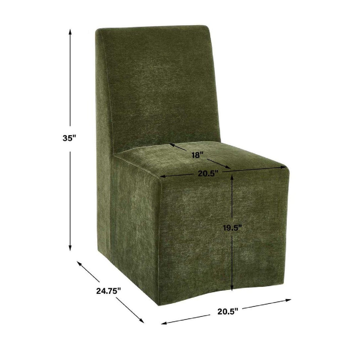 Green Velvet Dining Chair by Uttermost Moro, alternate view 7