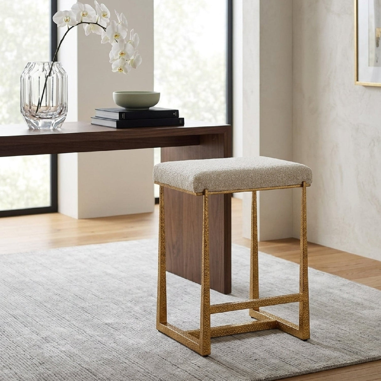 Modern European furniture - Green Fabric Counter Stool - www.oroa.com