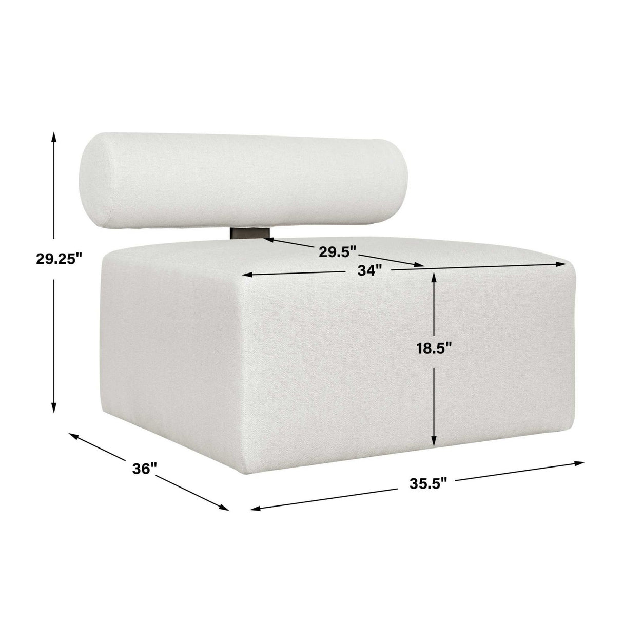 White Fabric Outdoor Sofa by Uttermost Bolster, alternate view 18