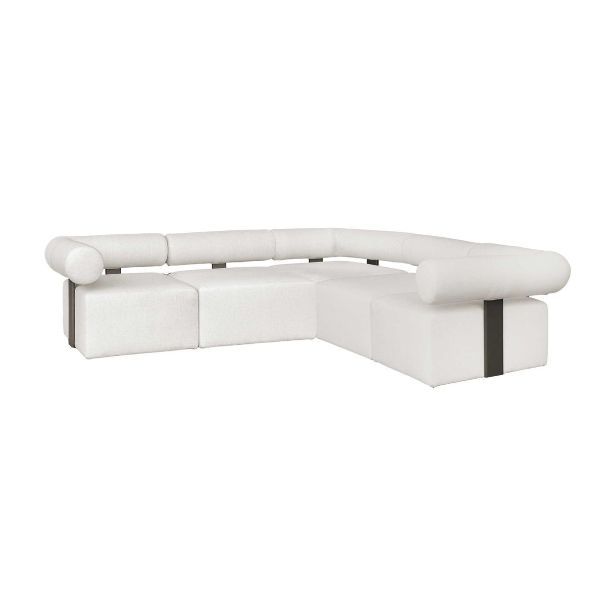 White Fabric Outdoor Sofa by Uttermost Bolster, alternate view 7