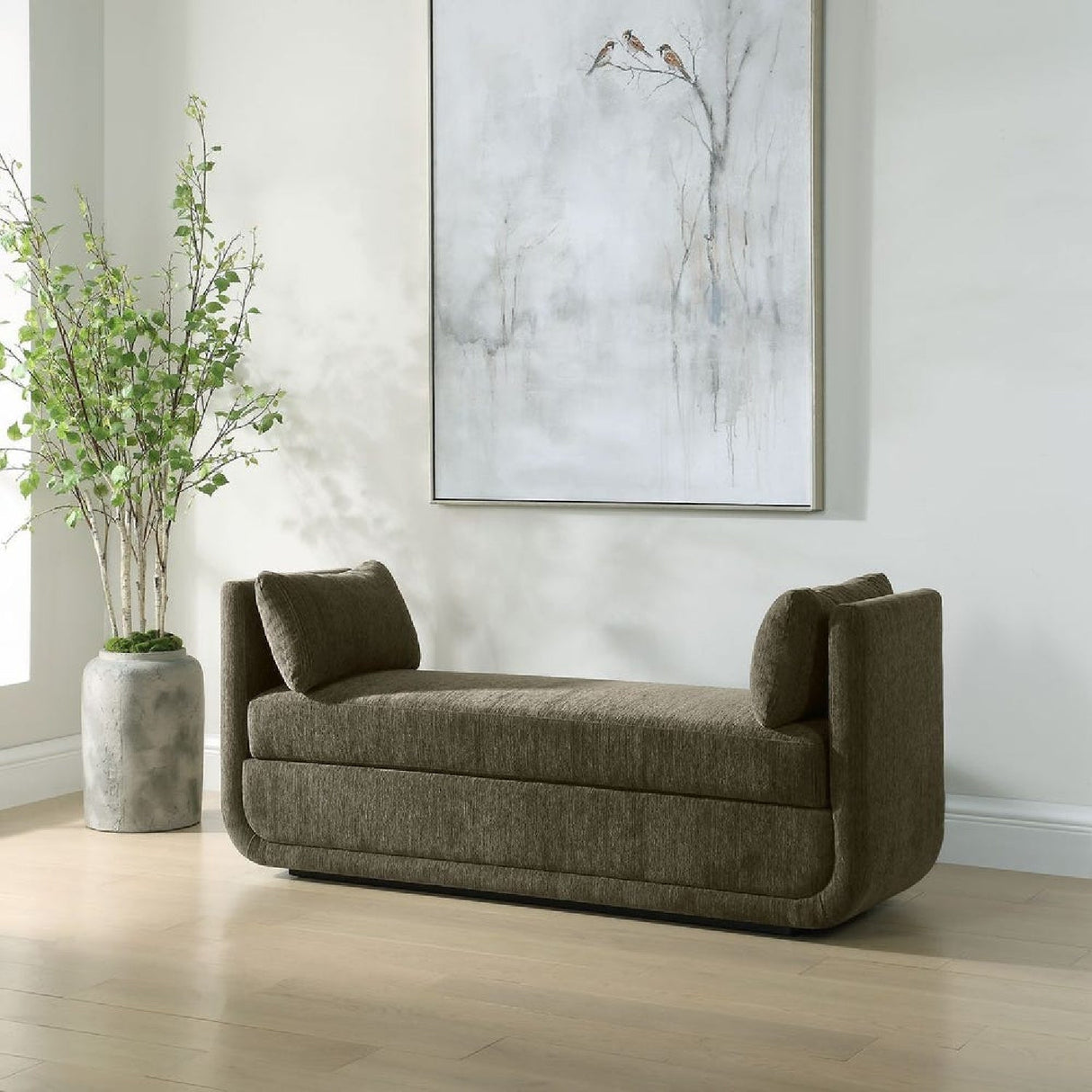 Textured Chenille Oversized Bench by Uttermost Abound, alternate view 2