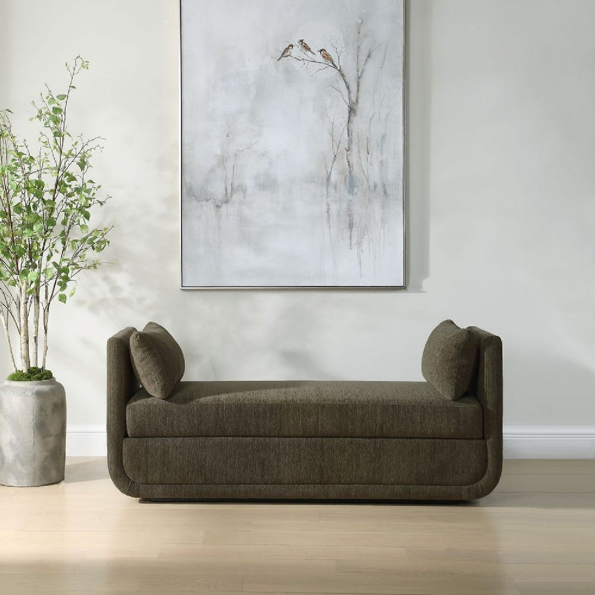 Textured Chenille Oversized Bench by Uttermost Abound, alternate view 6