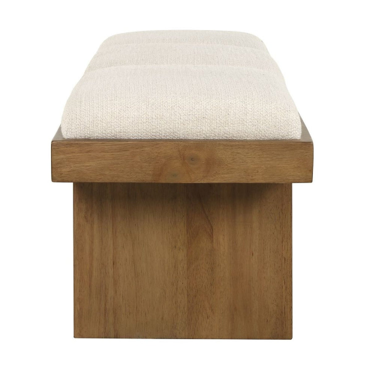 Wood Framed White Boucle Bench by Uttermost Haden, alternate view 4