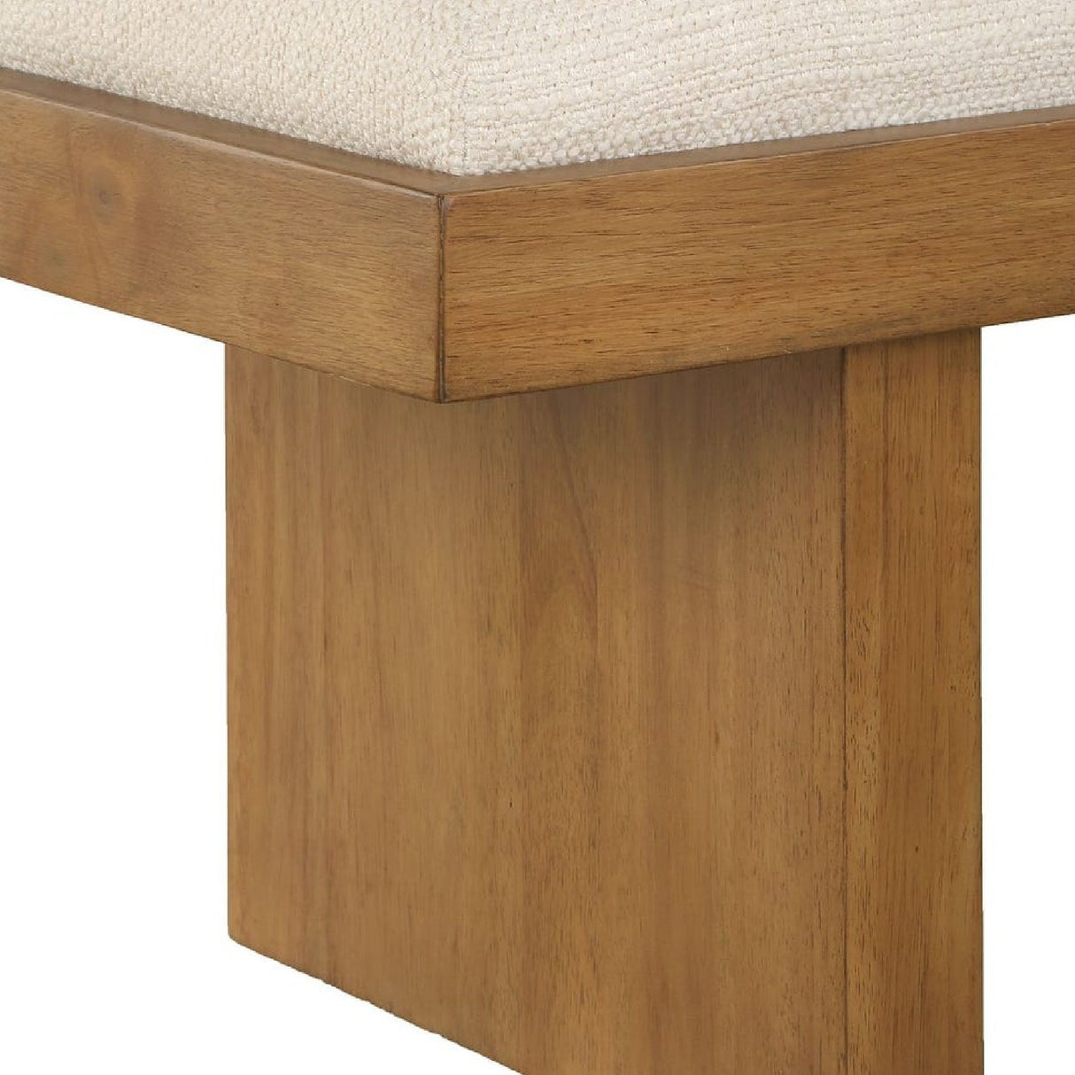 Wood Framed White Boucle Bench by Uttermost Haden, alternate view 6