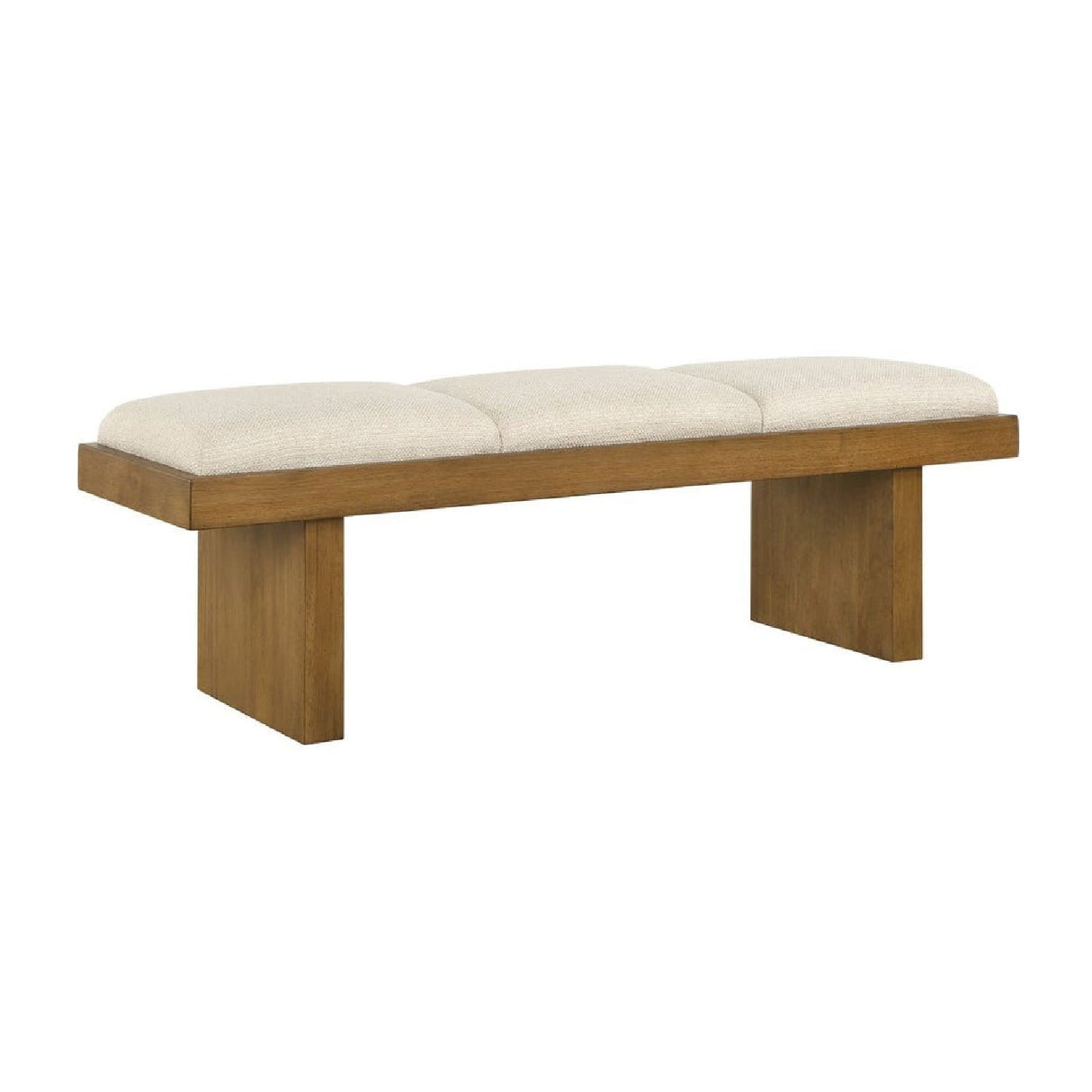 Wood Framed White Boucle Bench by Uttermost Haden, alternate view 3