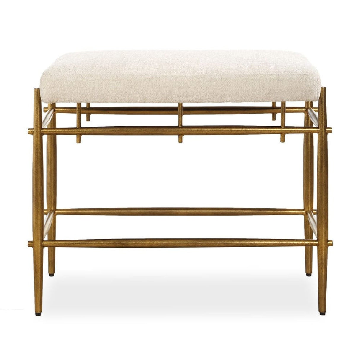 White Chenille Bench S by Uttermost Karleen