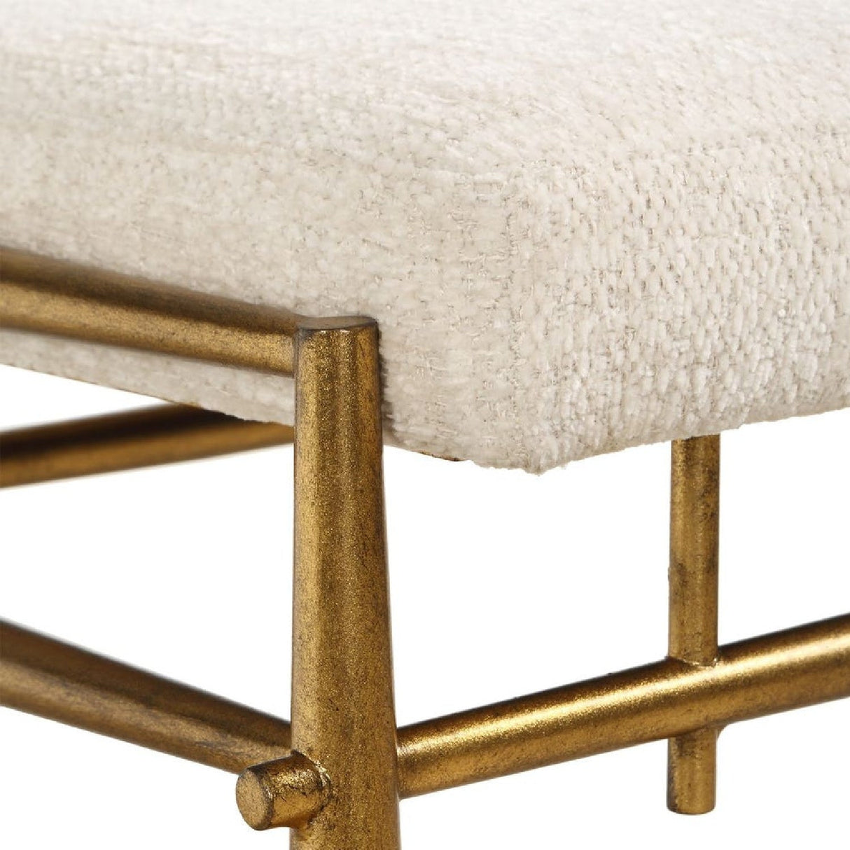 White Chenille Bench S by Uttermost Karleen, alternate view 7