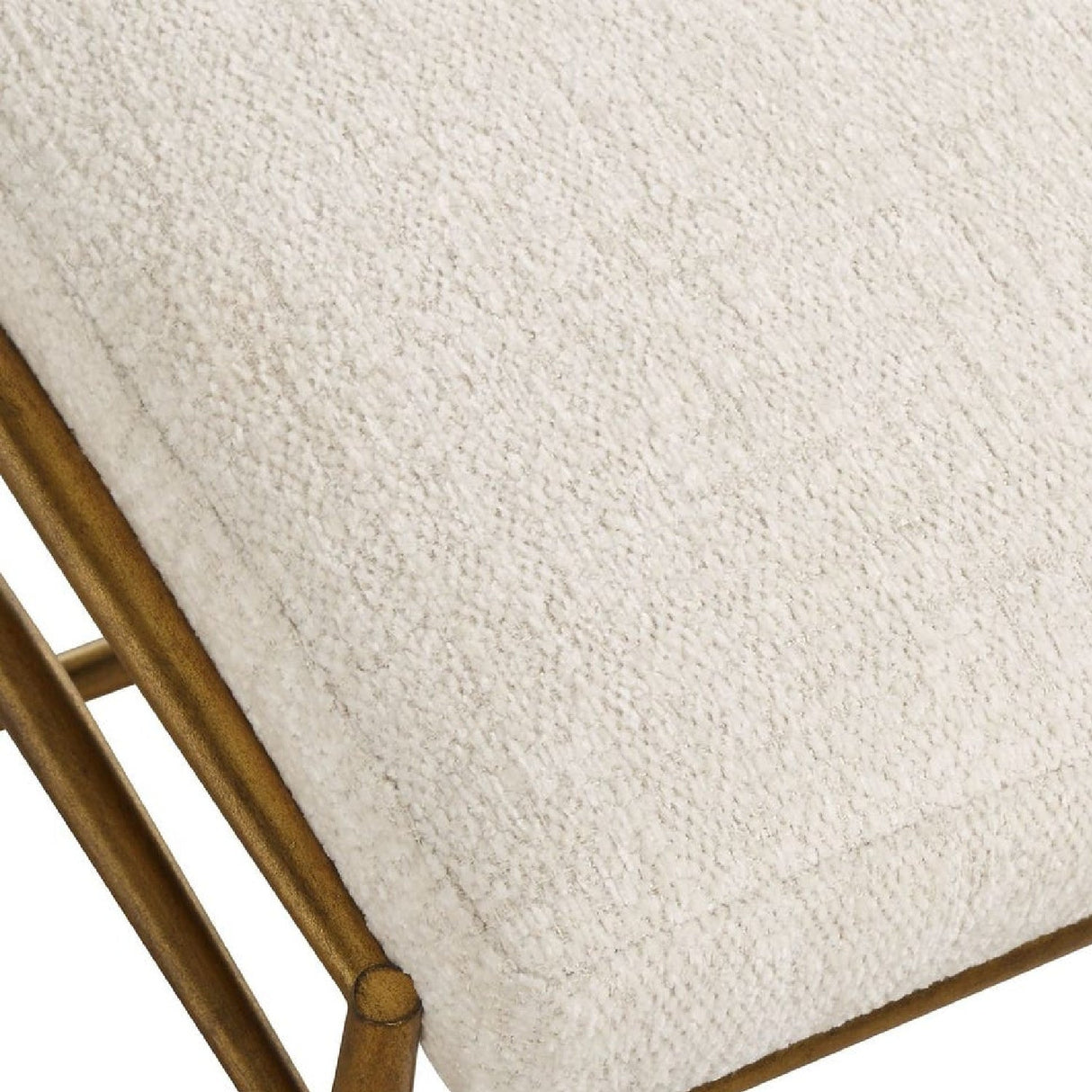White Chenille Bench S by Uttermost Karleen, alternate view 6