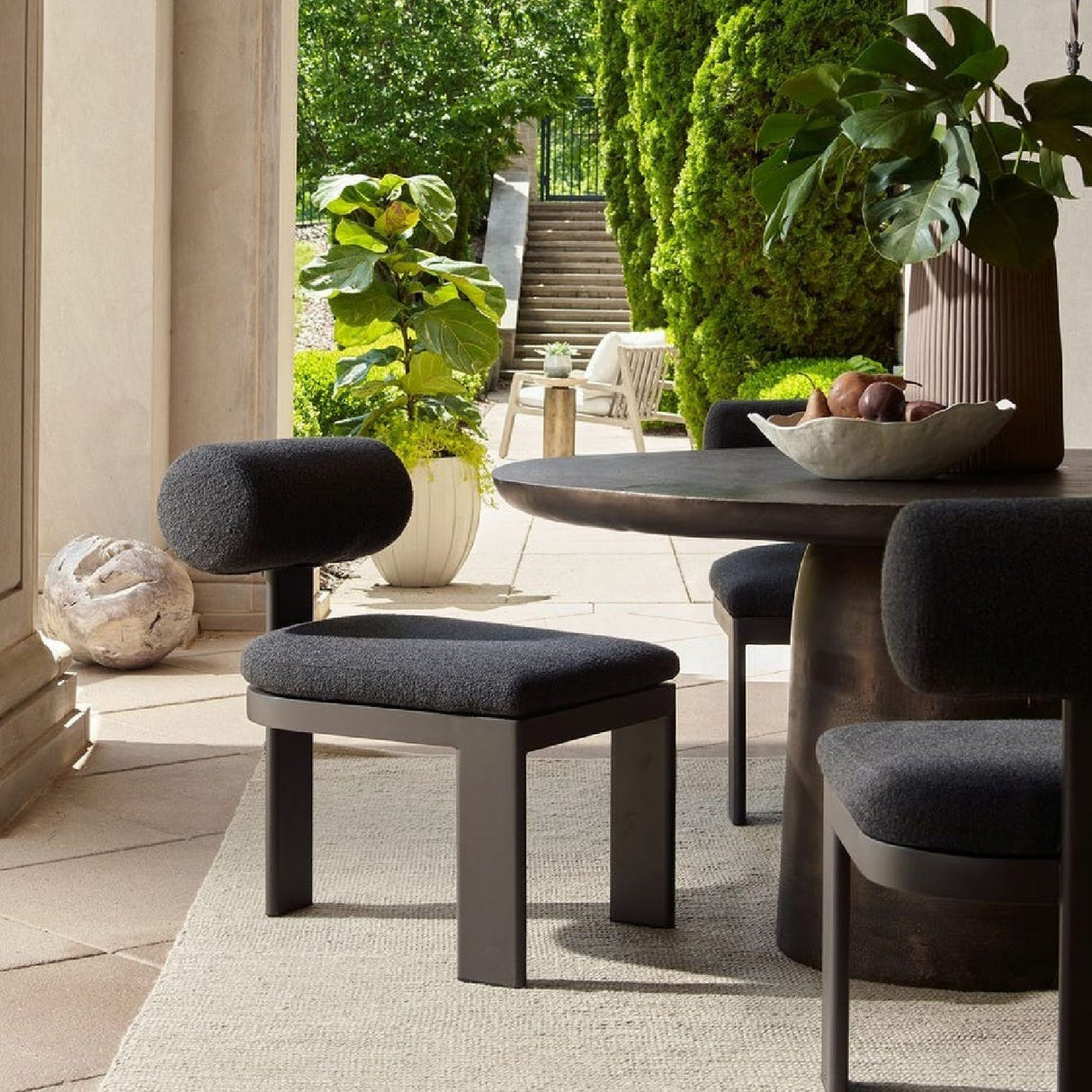 Aluminum Framed Outdoor Dining Chair | Uttermost Bolster Back [- www.oroa.com
