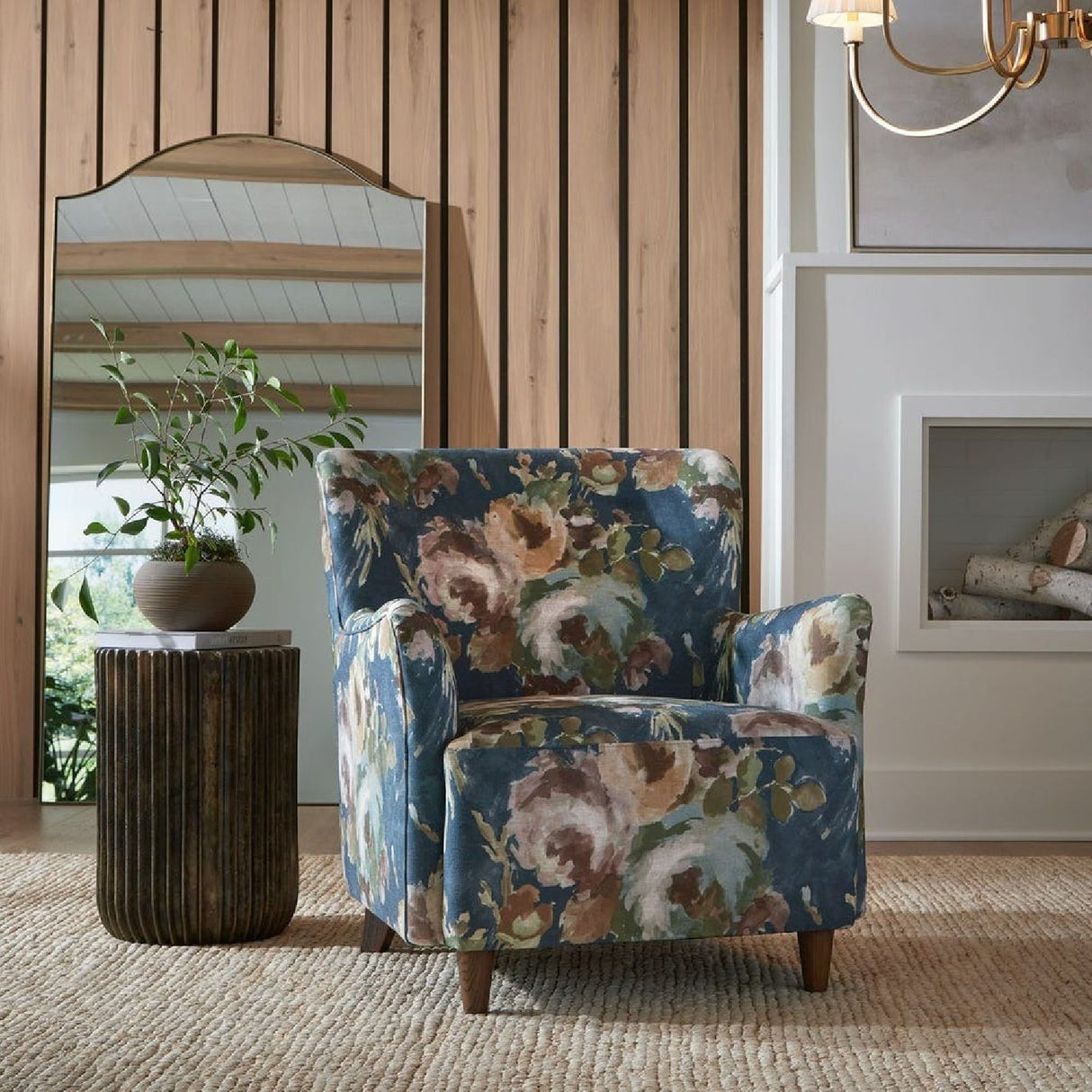 Floral Print Accent Armchair by Uttermost Lainey, alternate view 9