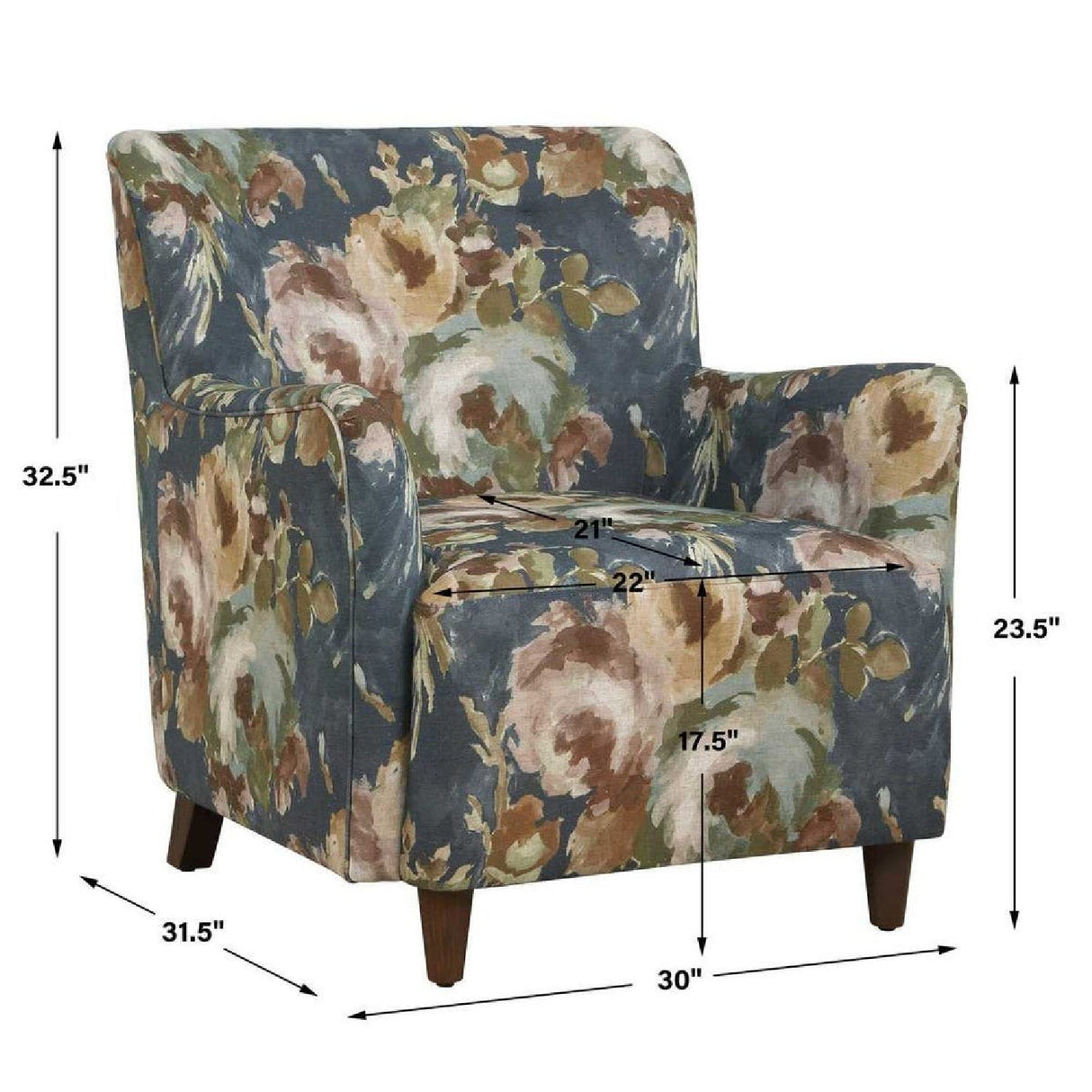 Floral Print Accent Armchair by Uttermost Lainey, alternate view 8