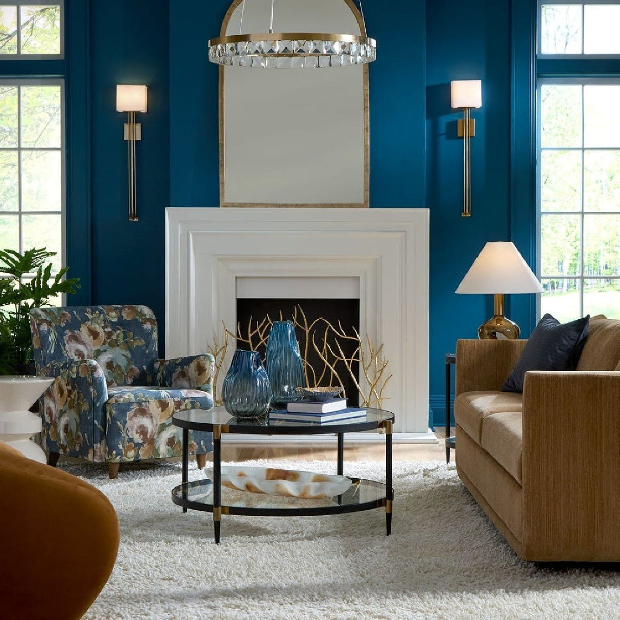 Floral Print Accent Armchair by Uttermost Lainey, alternate view 12