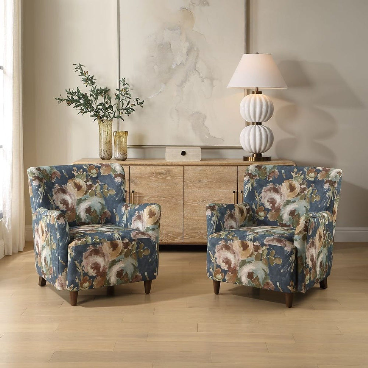 Floral Print Accent Armchair by Uttermost Lainey, alternate view 11