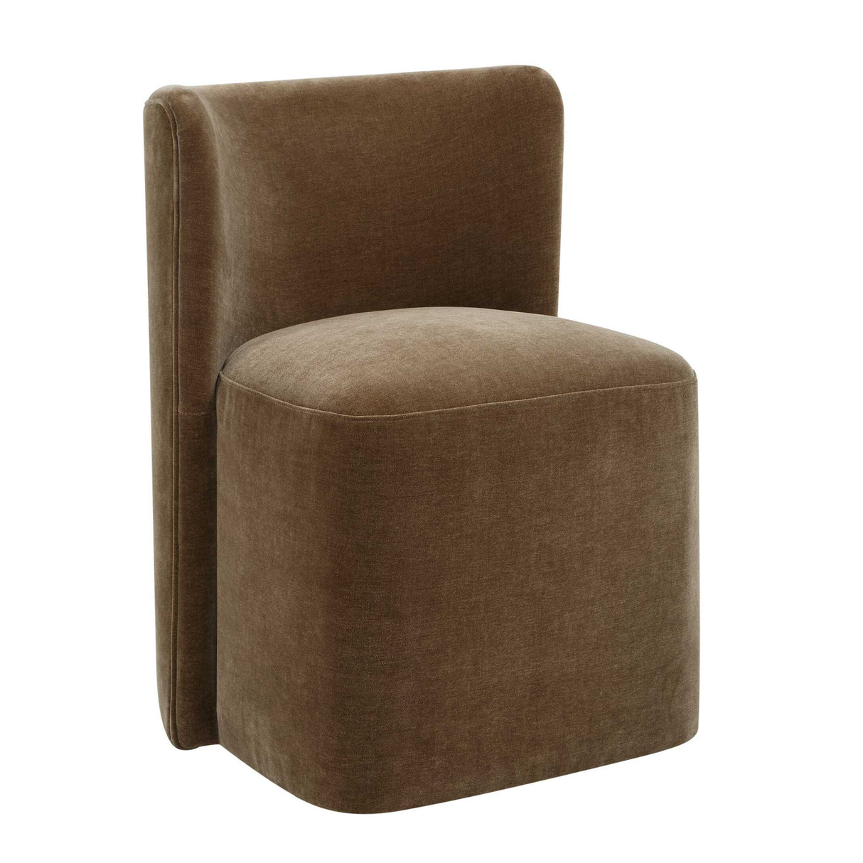 Brown Velvet Caster Dining Chair by Uttermost Outlook