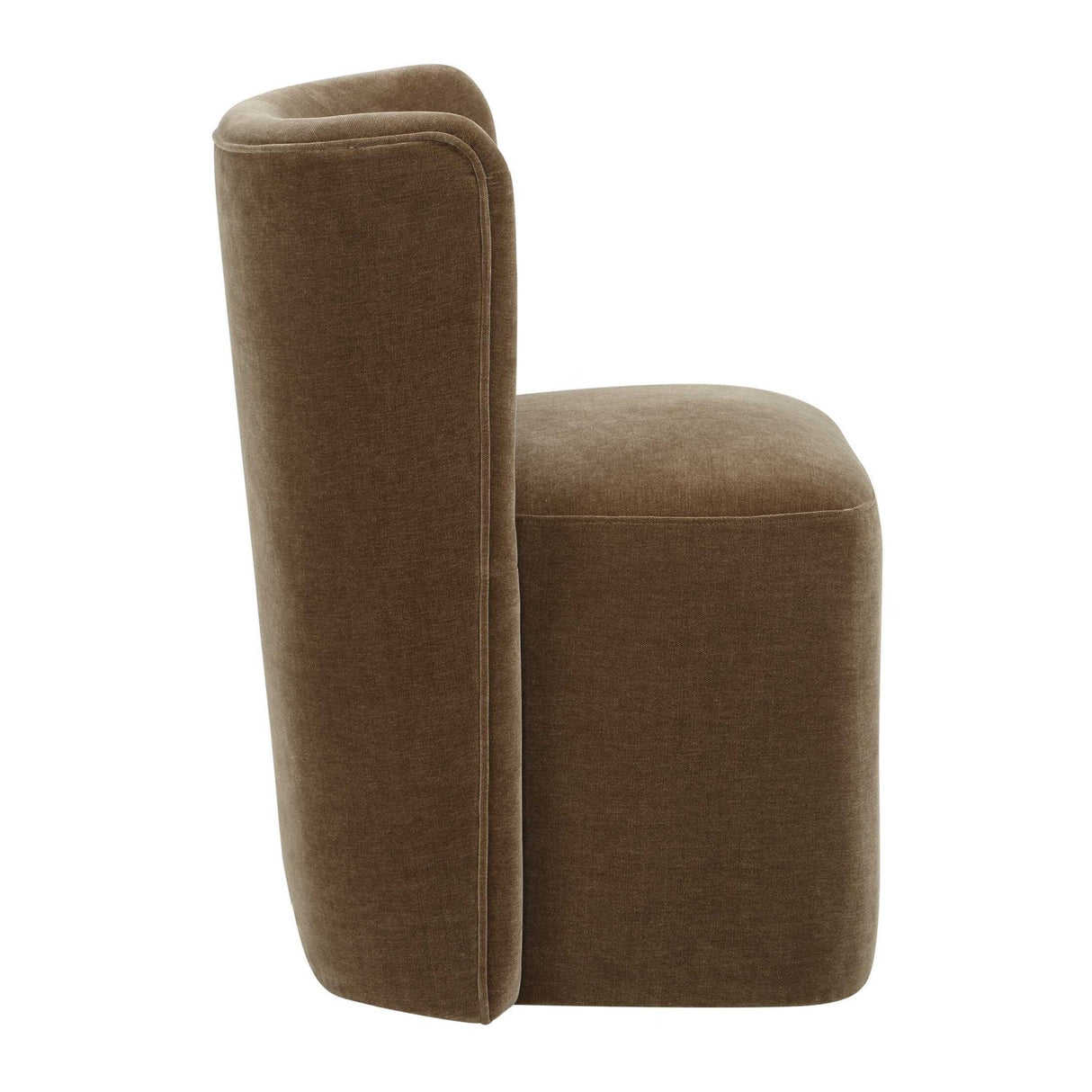 Brown Velvet Caster Dining Chair by Uttermost Outlook, alternate view 4