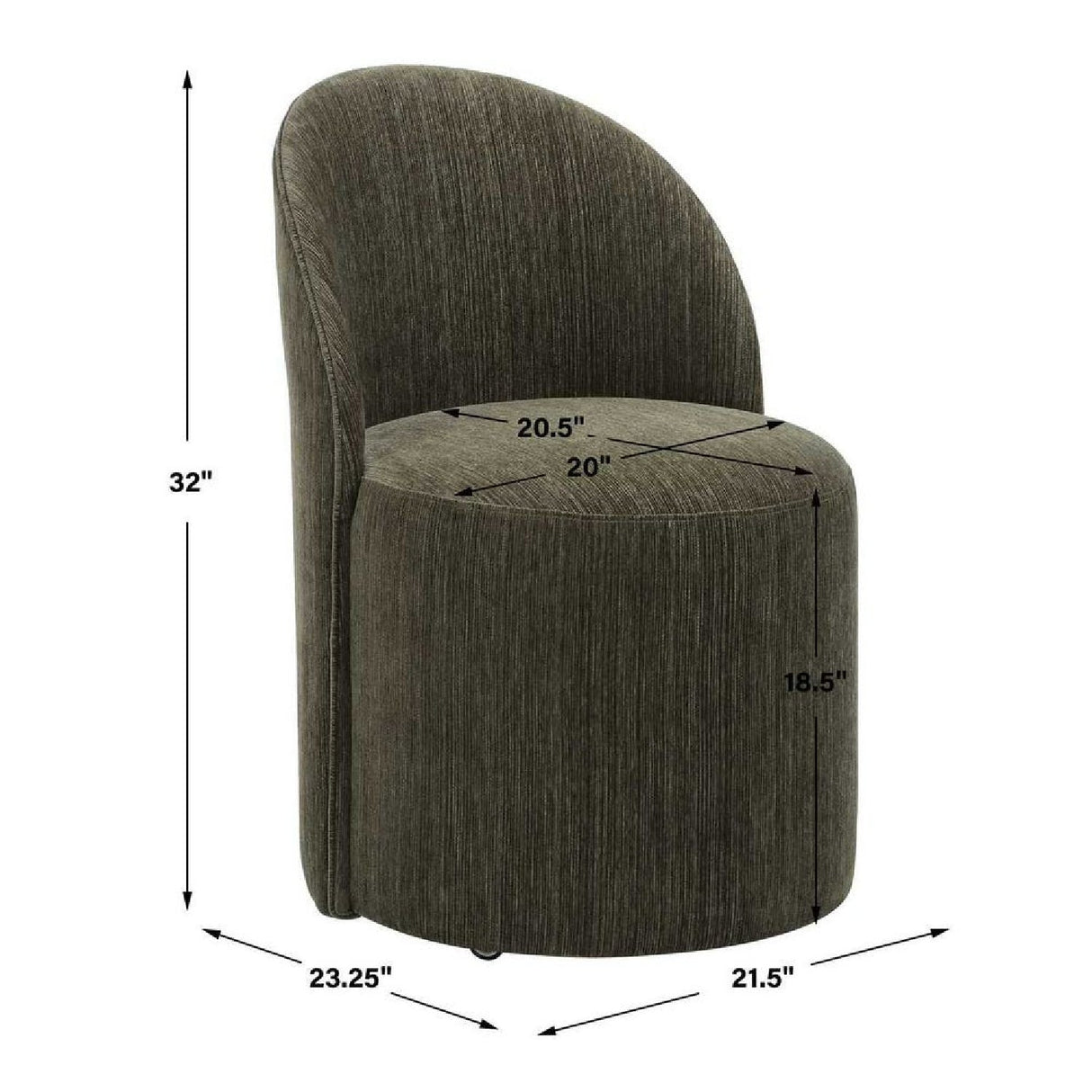 Modern European furniture - Chenille Caster Swivel Dining Chair - www.oroa.com