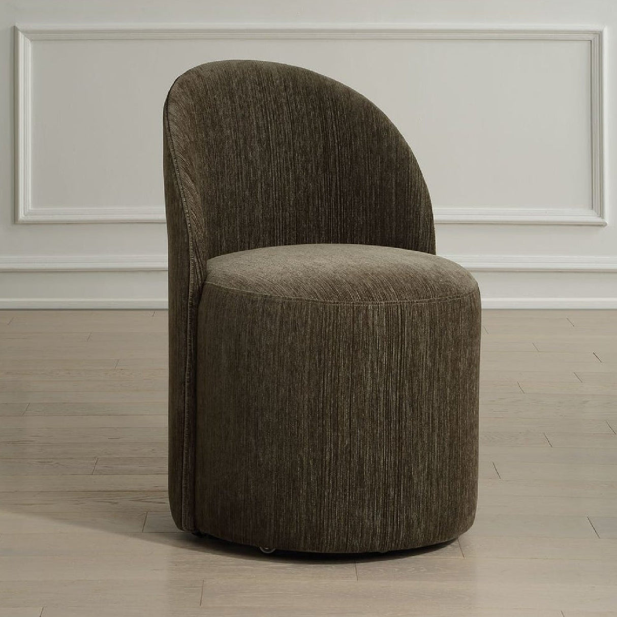 Modern European furniture - Chenille Caster Swivel Dining Chair - www.oroa.com