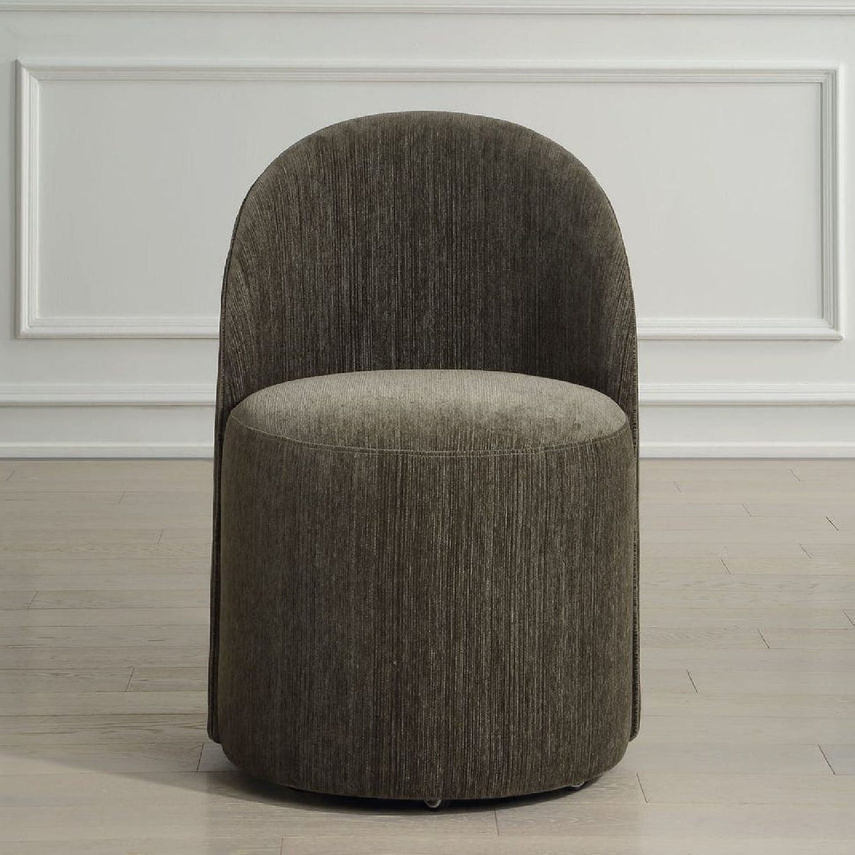 Modern European furniture - Chenille Caster Swivel Dining Chair - www.oroa.com