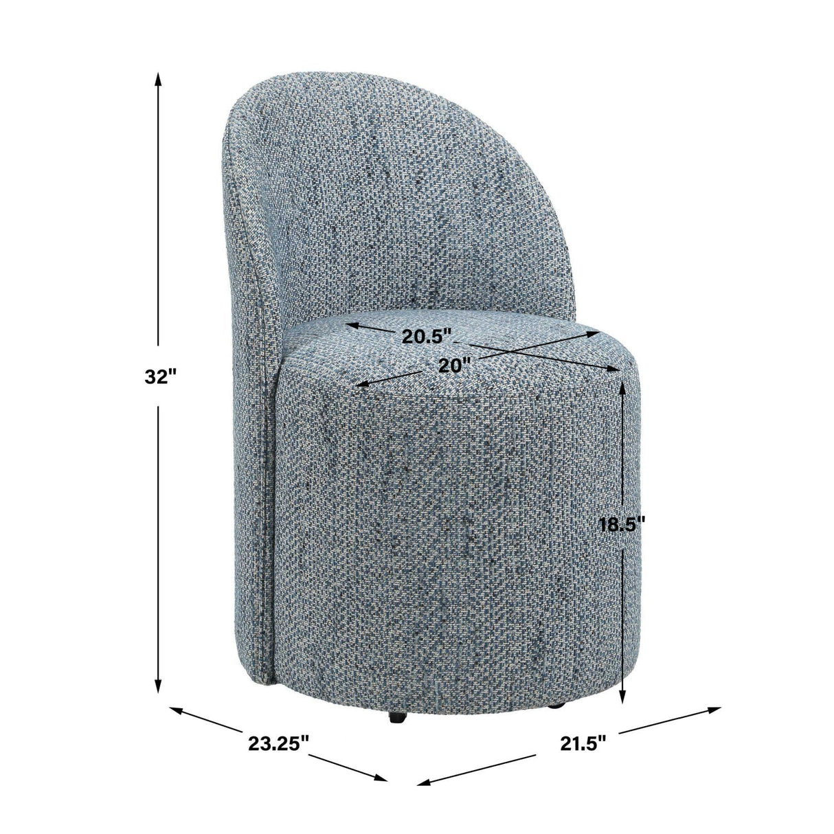Modern European furniture - Chenille Caster Swivel Dining Chair - www.oroa.com