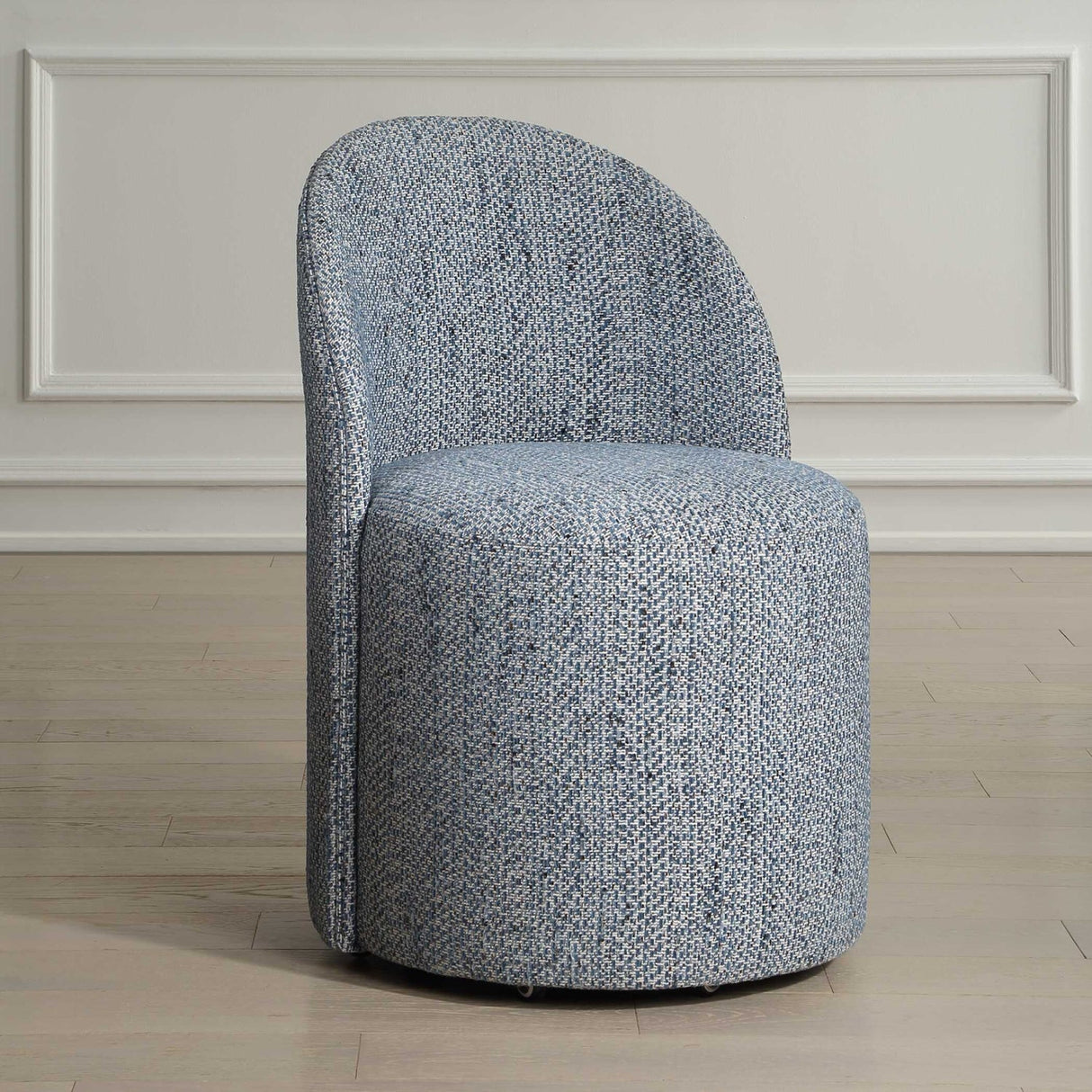 Modern European furniture - Chenille Caster Swivel Dining Chair - www.oroa.com