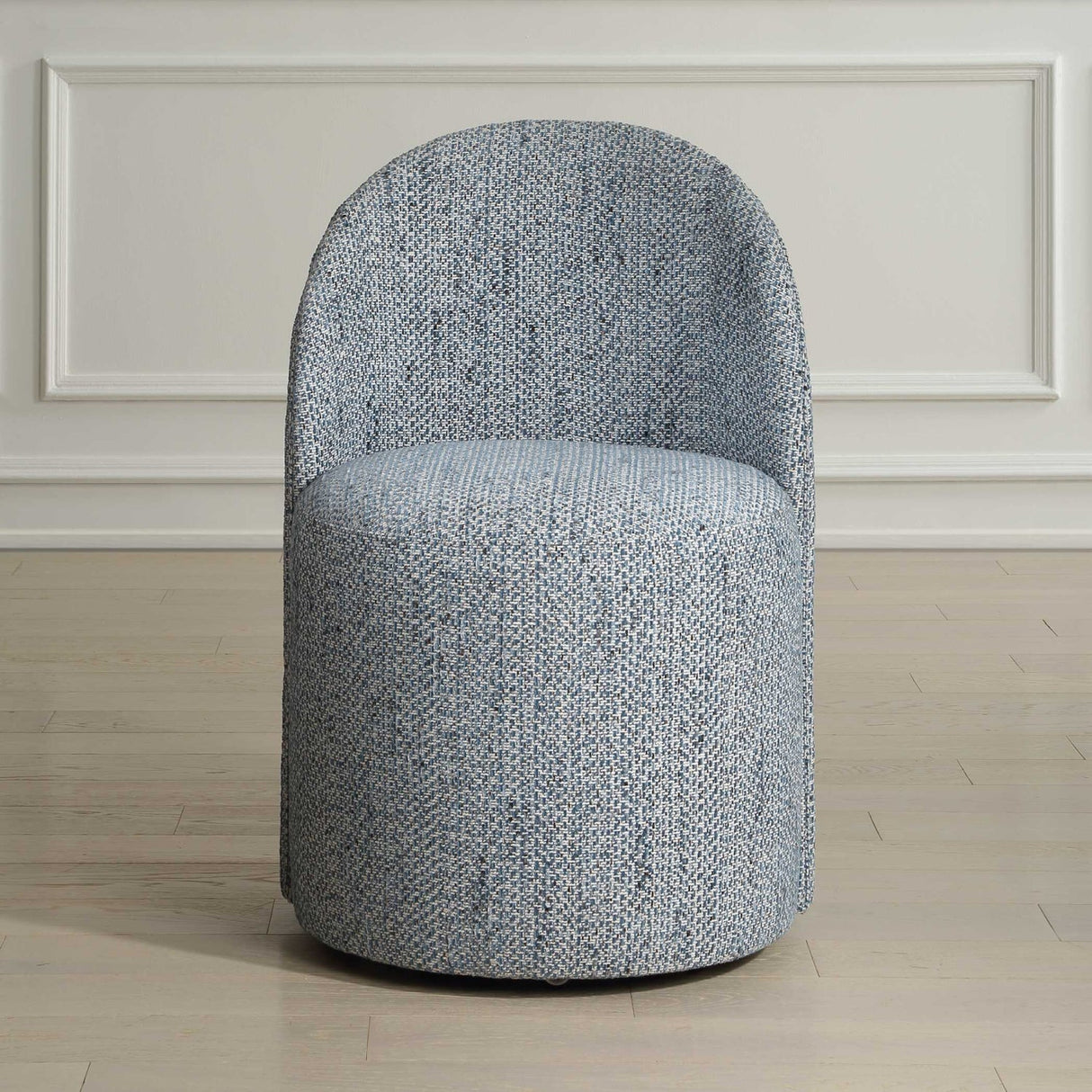 Modern European furniture - Chenille Caster Swivel Dining Chair - www.oroa.com
