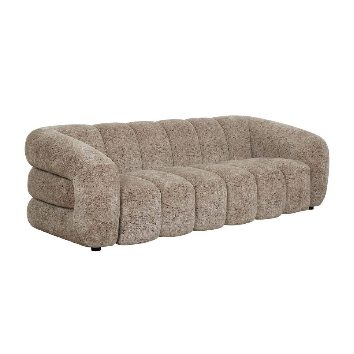 Beige Chenille Channeled Sofa by Uttermost Modella, alternate view 3