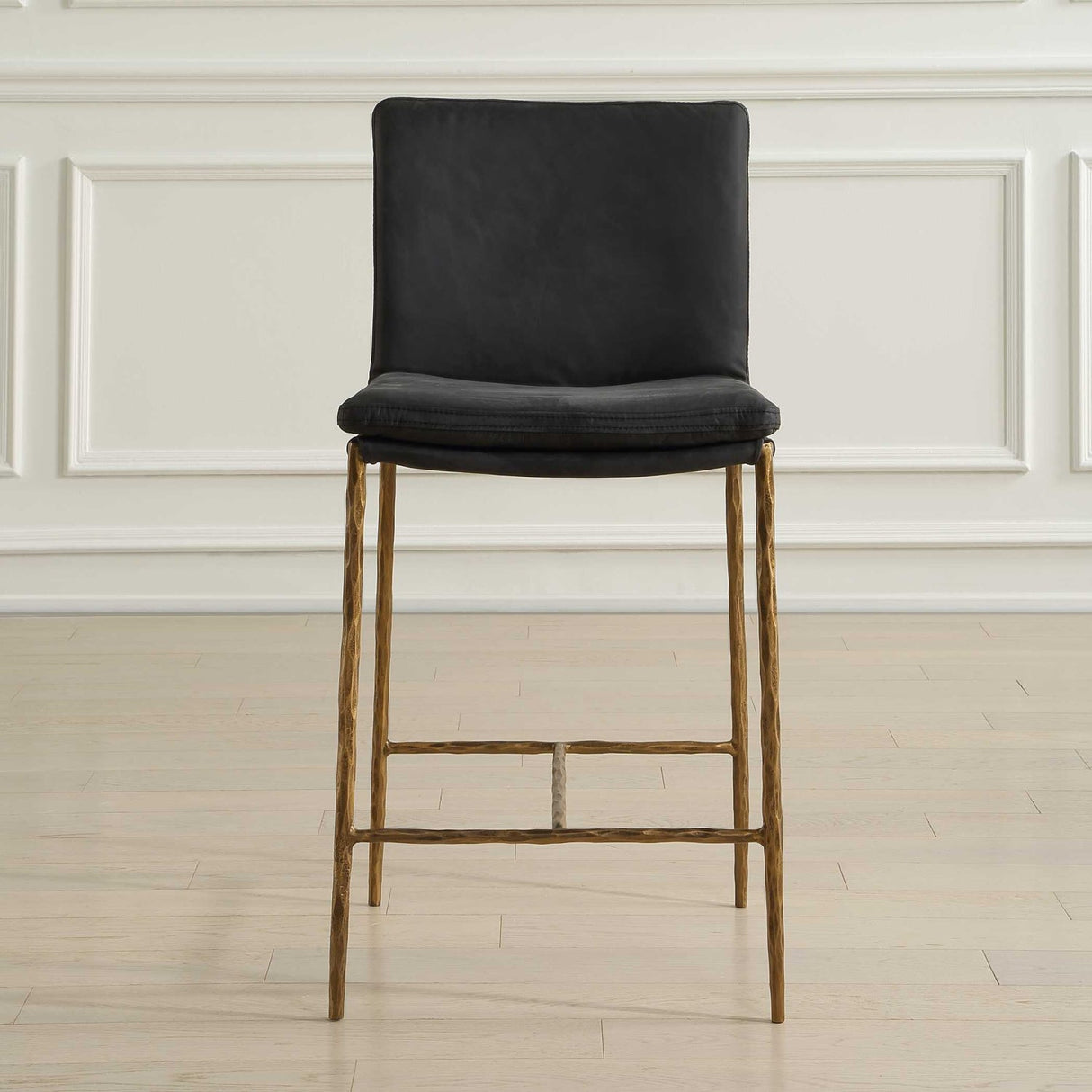 Modern European furniture - Gray Leather Counter Stool - www.oroa.com