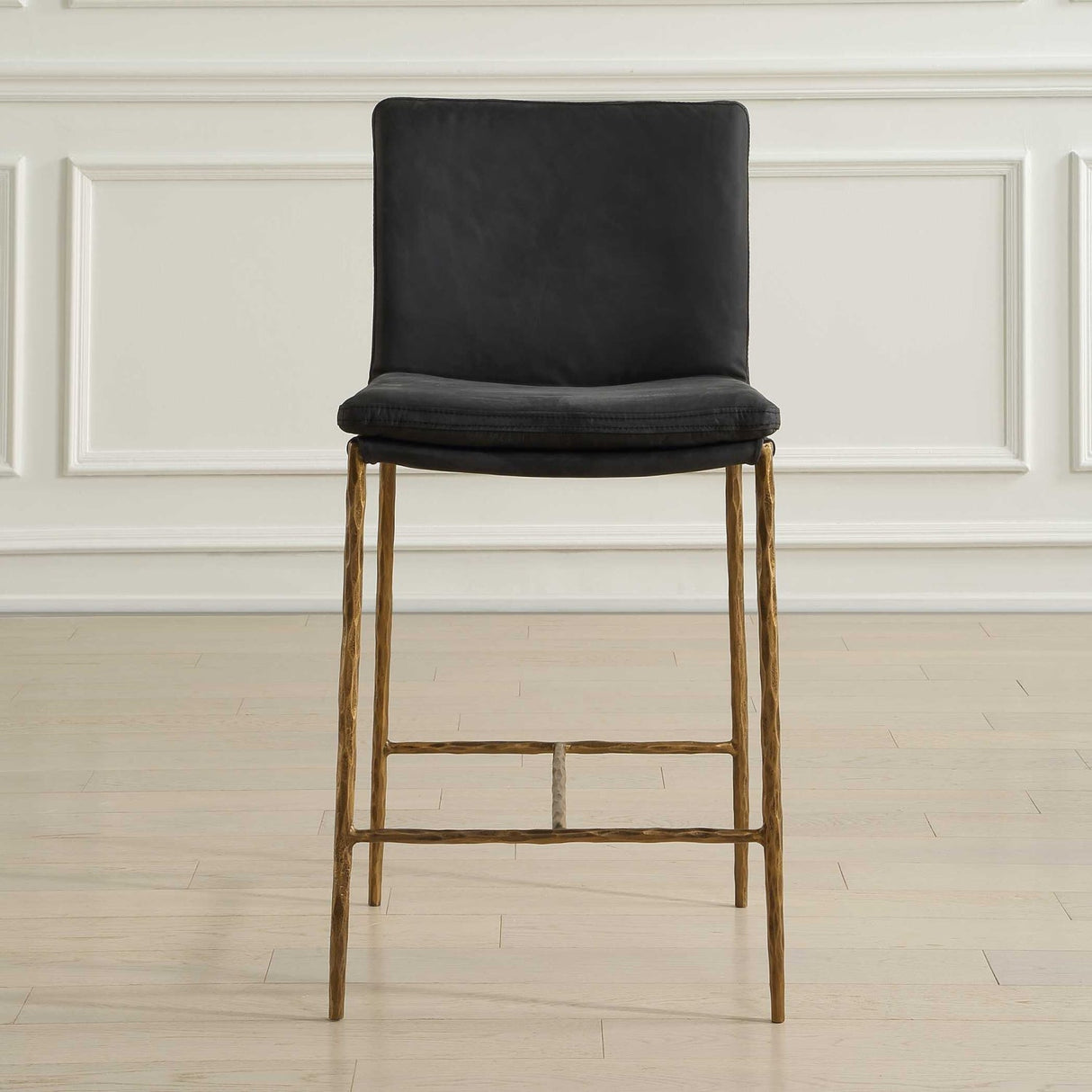 Gray Leather Counter Stool by Uttermost Ascend, alternate view 9