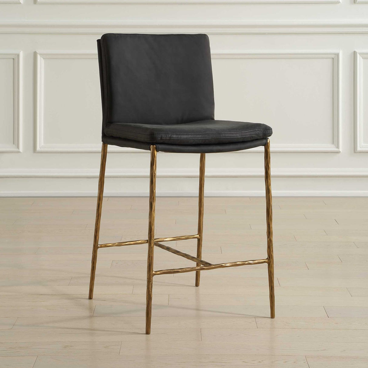 Gray Leather Counter Stool by Uttermost Ascend, alternate view 10