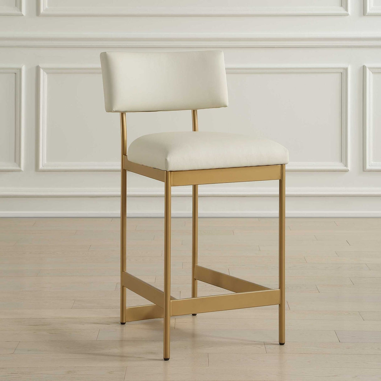 Modern European furniture - White Leather Counter Stool - www.oroa.com