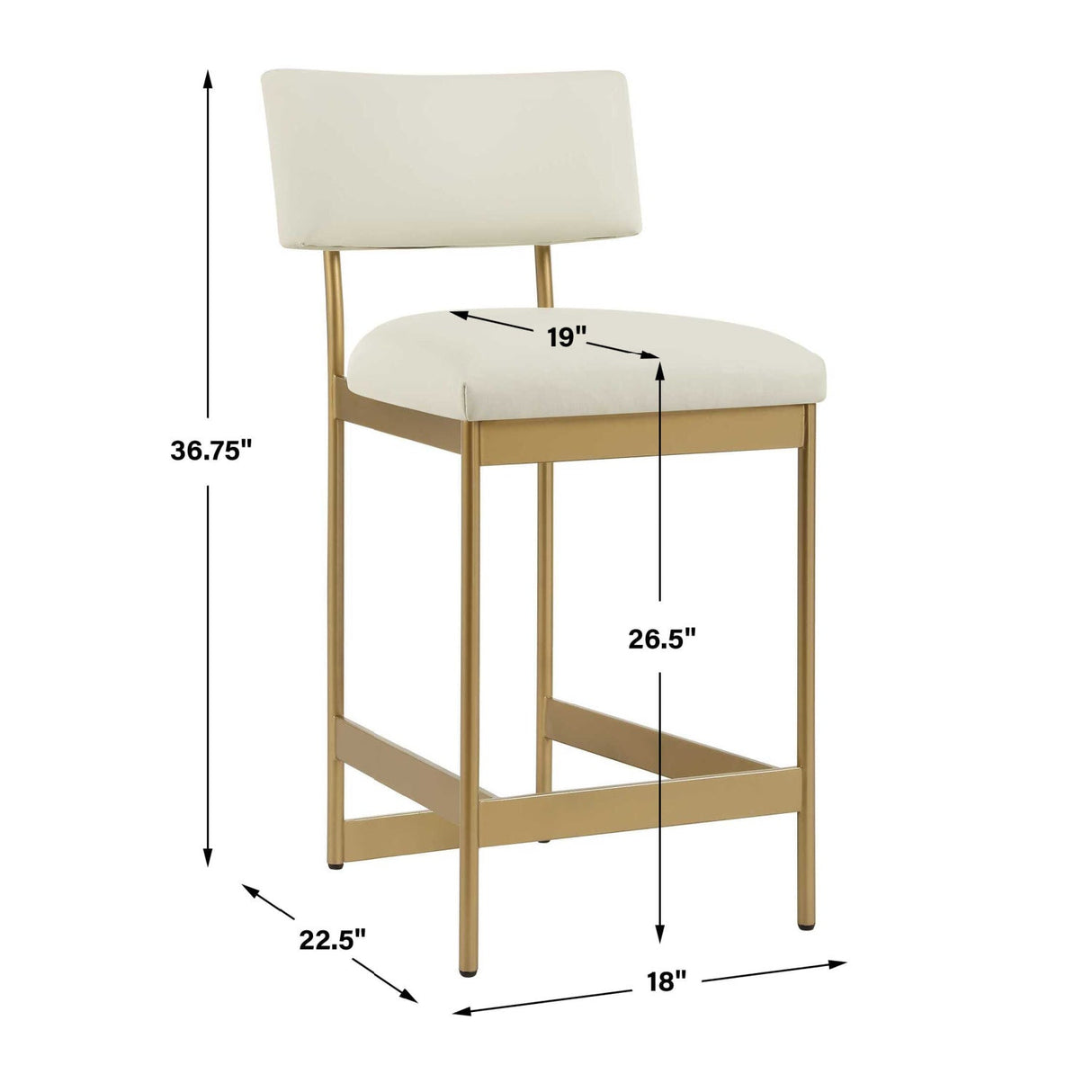 Modern European furniture - White Leather Counter Stool - www.oroa.com