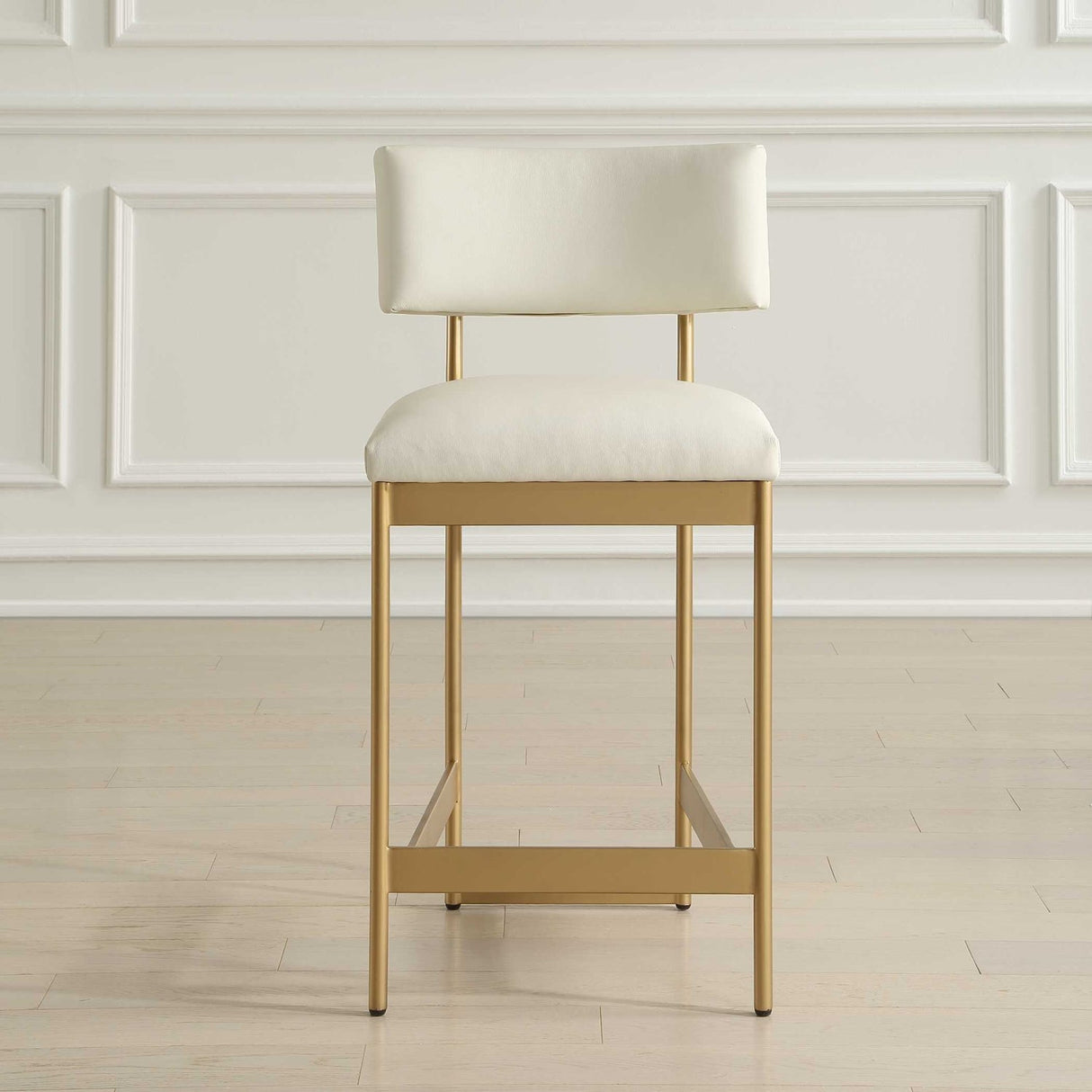 Modern European furniture - White Leather Counter Stool - www.oroa.com