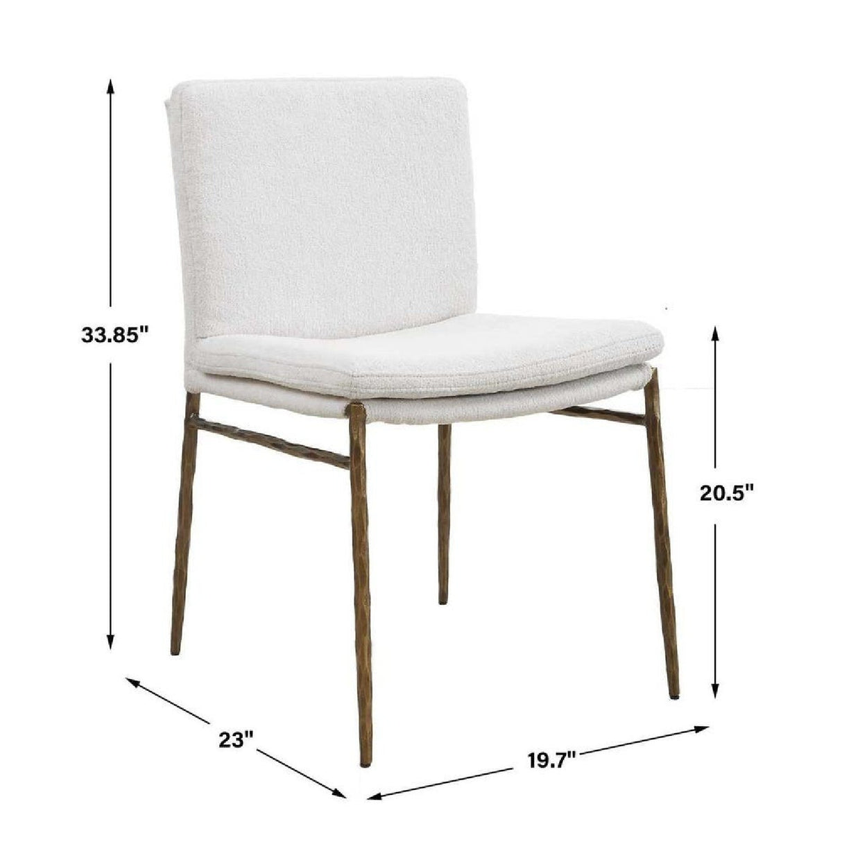 White Boucle Dining Chair by Uttermost Ascend, alternate view 9