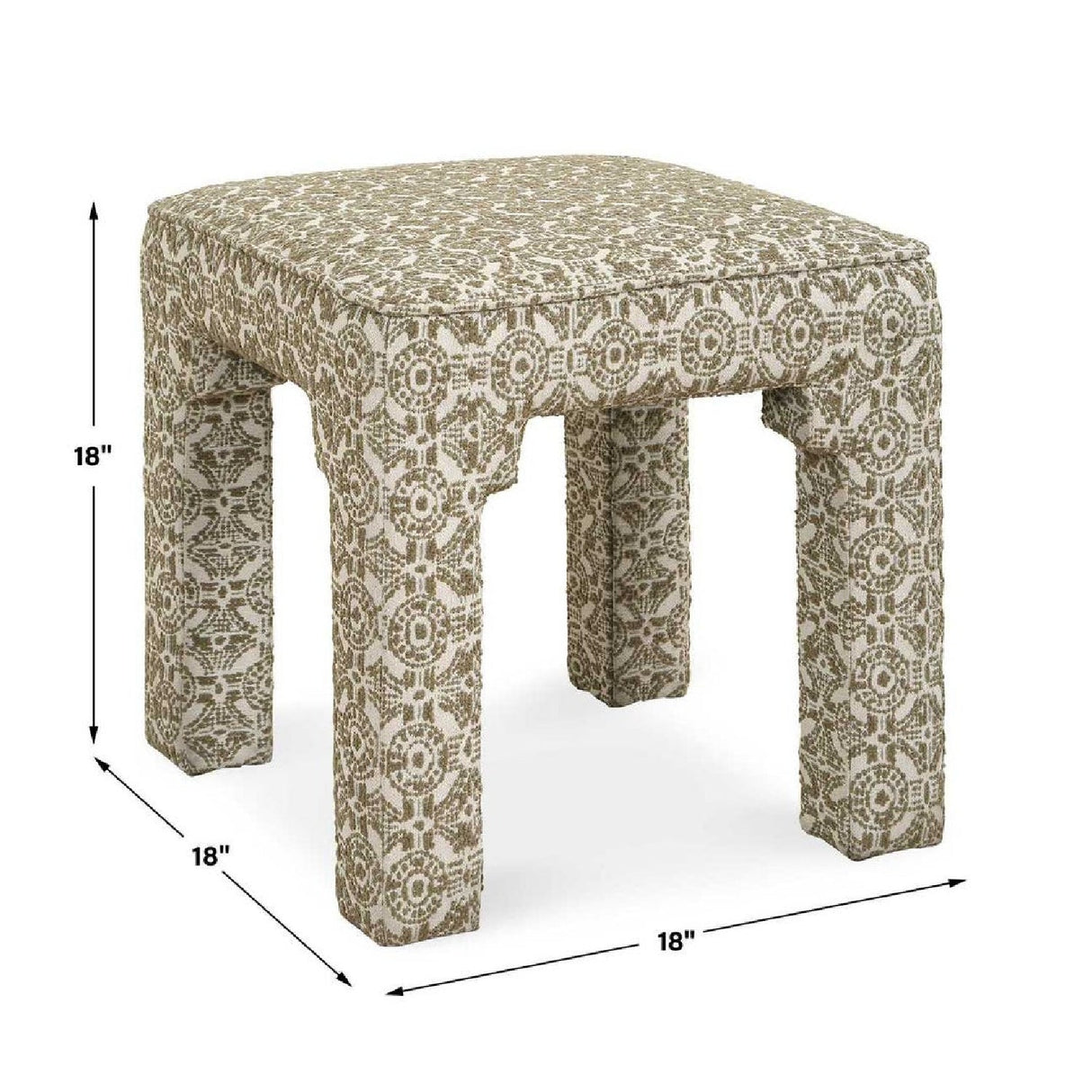 Green Medallion Motif Bench S by Uttermost Satoria, alternate view 8