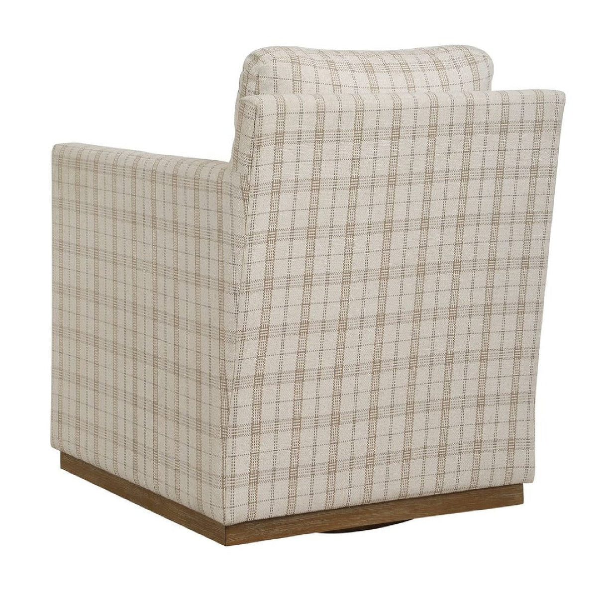 Beige Plaid Linen Swivel Chair by Uttermost Basie, alternate view 5