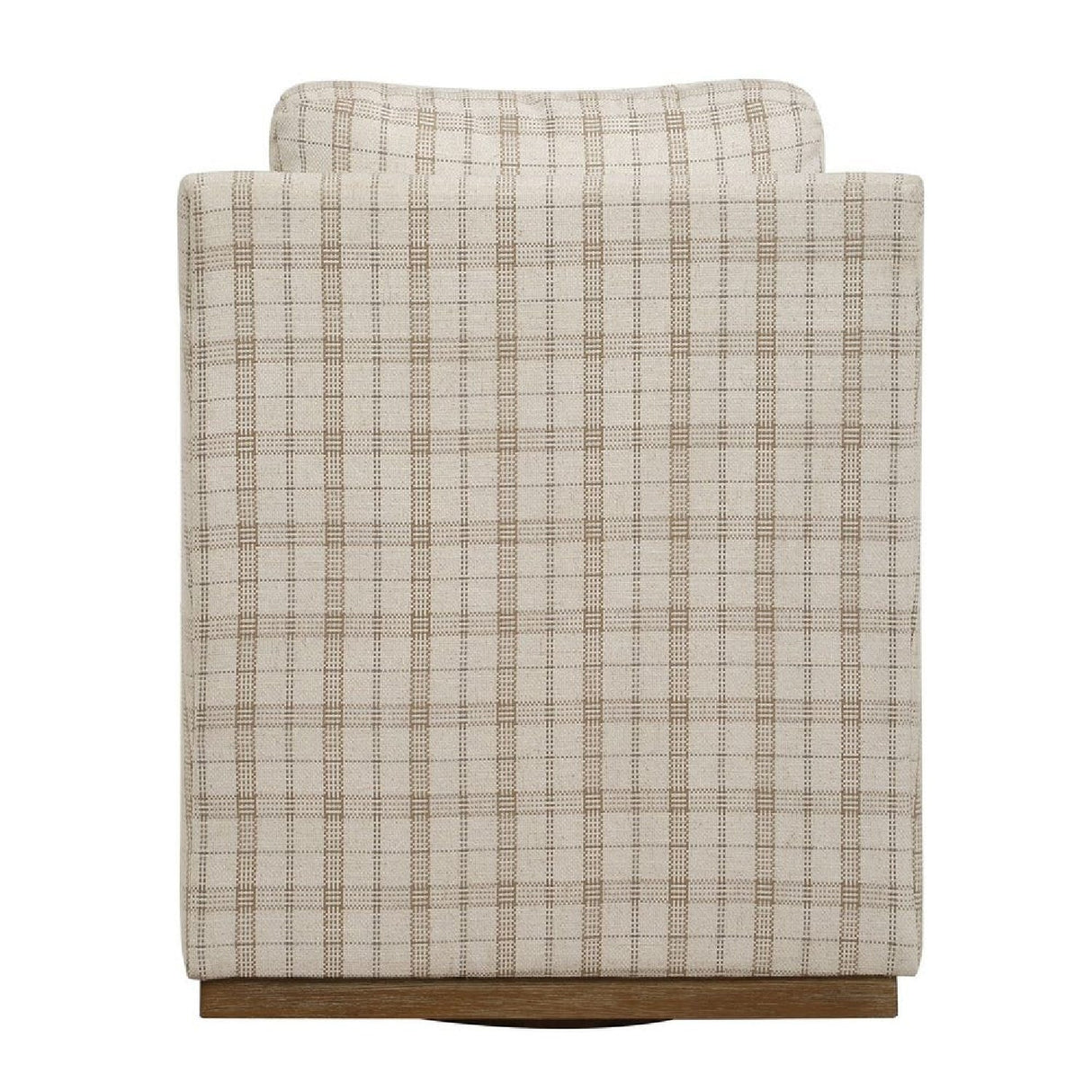 Beige Plaid Linen Swivel Chair by Uttermost Basie, alternate view 6