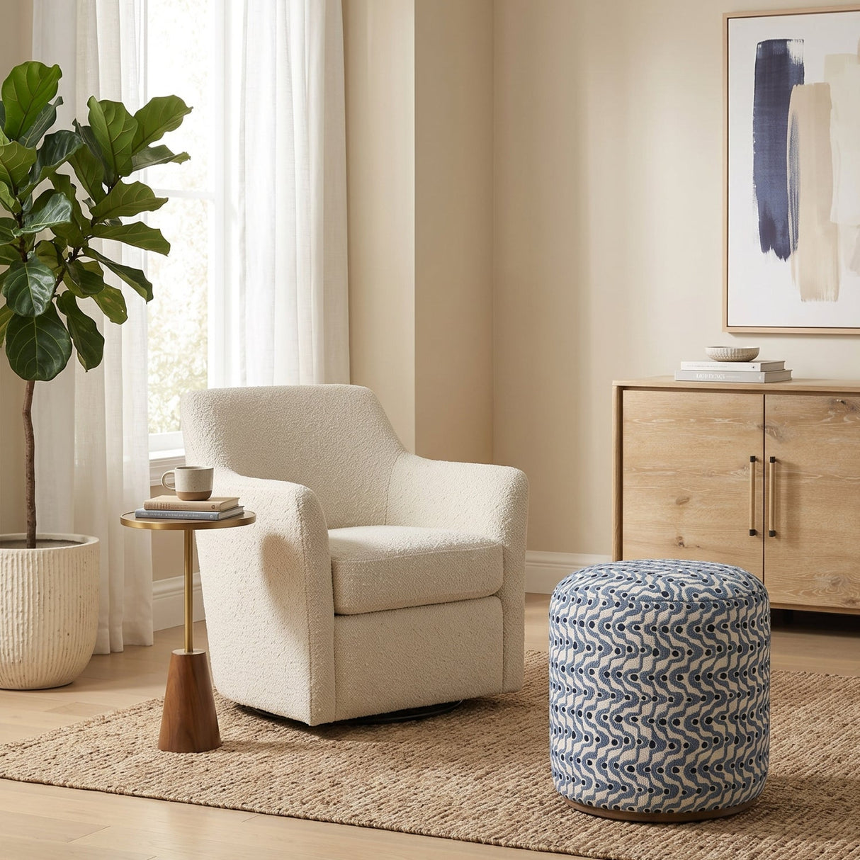 Swirl Patterned Ottoman | Uttermost Cas - www.oroa.com