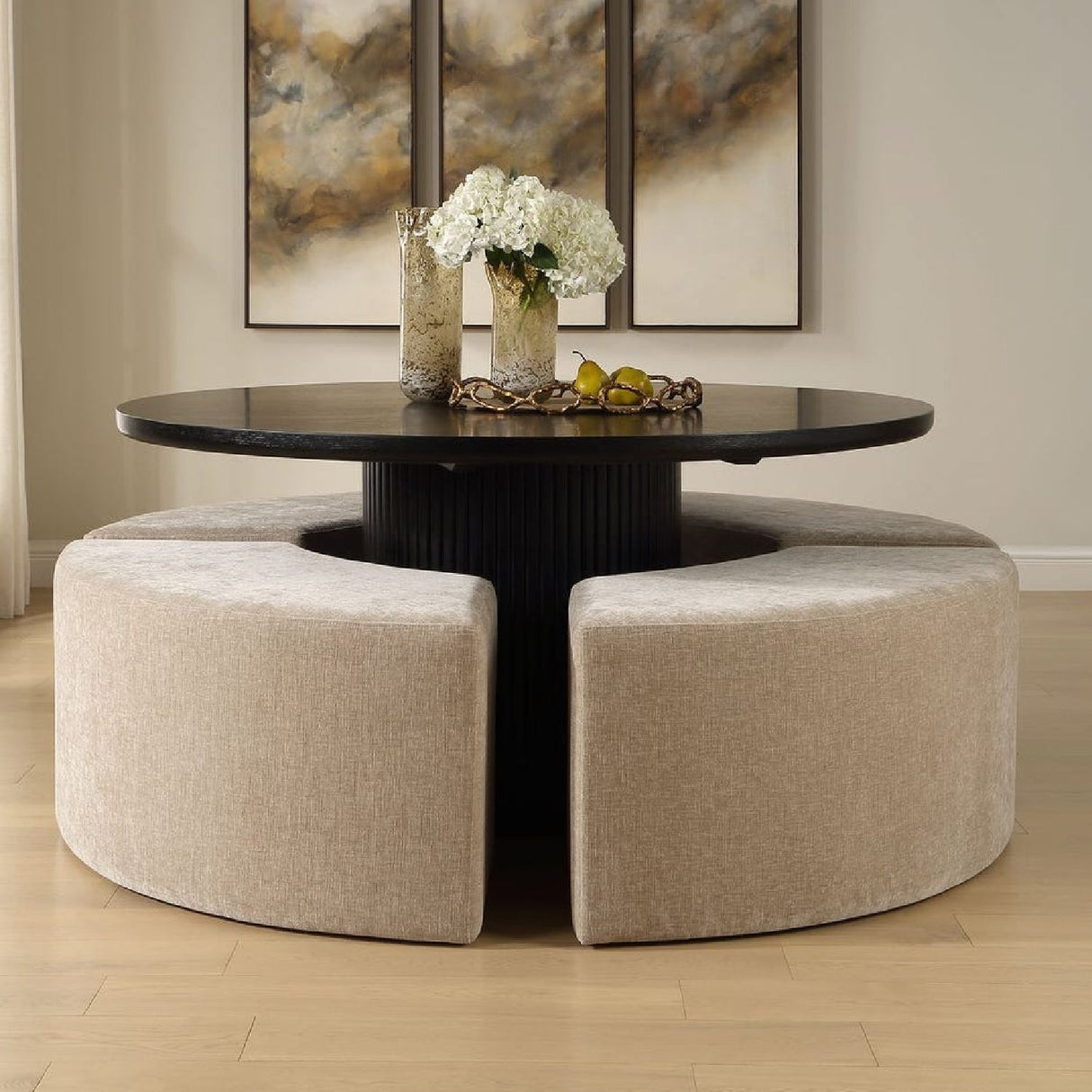 Beige Velvet Curved Bench by Uttermost Khai, alternate view 2
