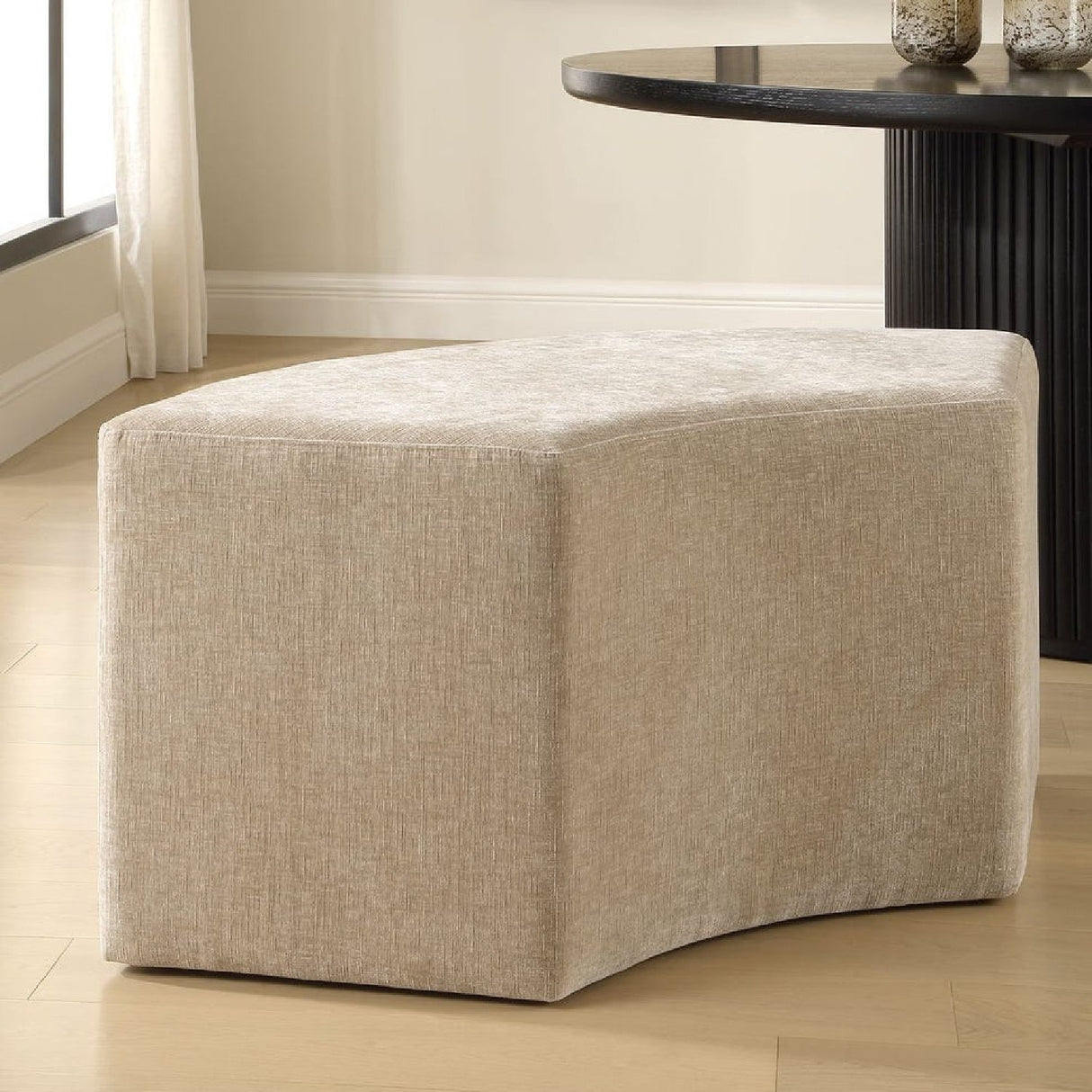 Beige Velvet Curved Bench by Uttermost Khai, alternate view 10