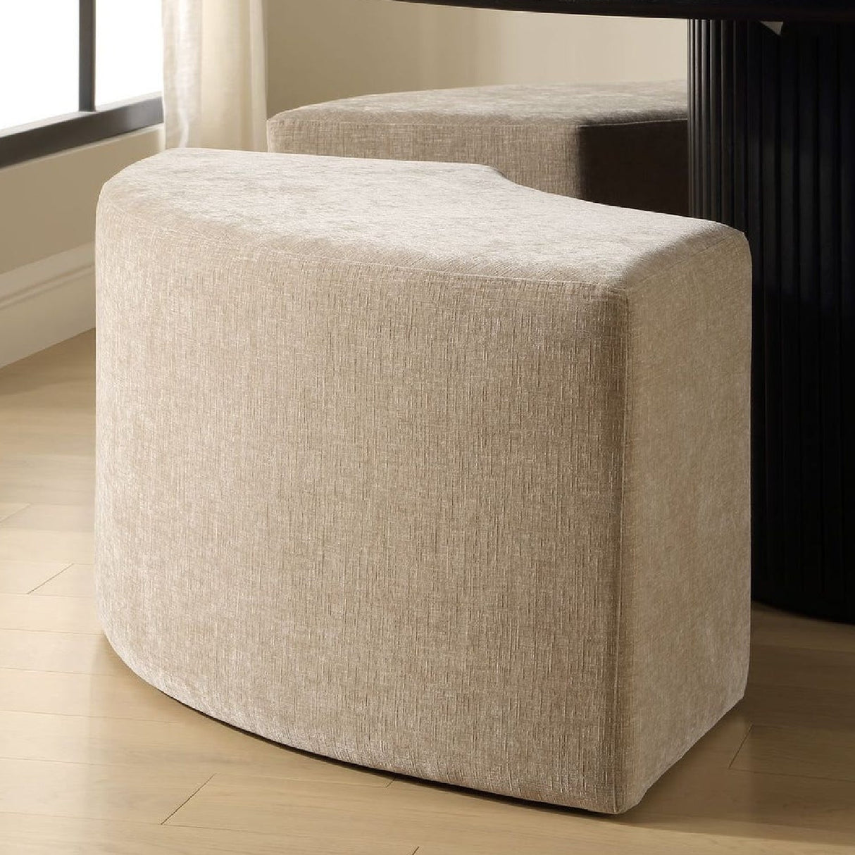 Beige Velvet Curved Bench by Uttermost Khai, alternate view 9