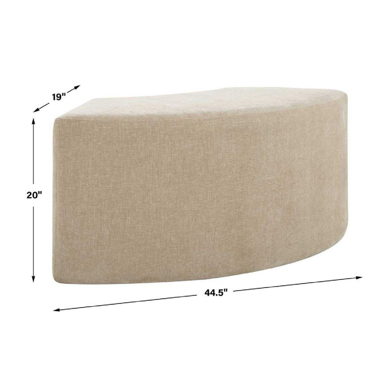 Beige Velvet Curved Bench by Uttermost Khai, alternate view 7