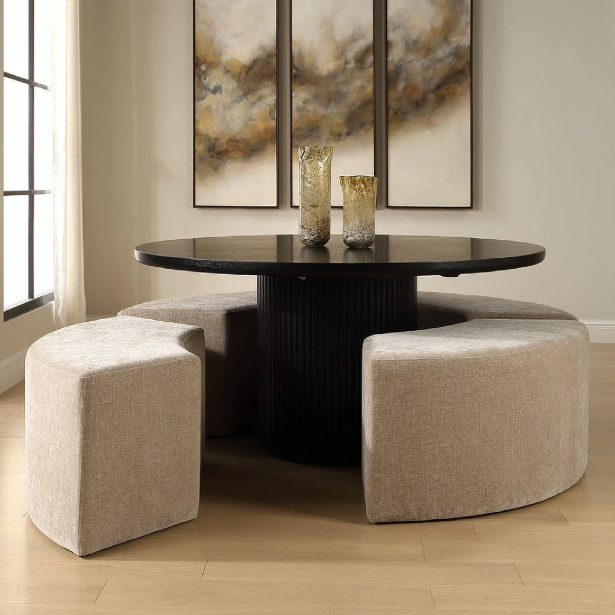 Beige Velvet Curved Bench by Uttermost Khai, alternate view 11