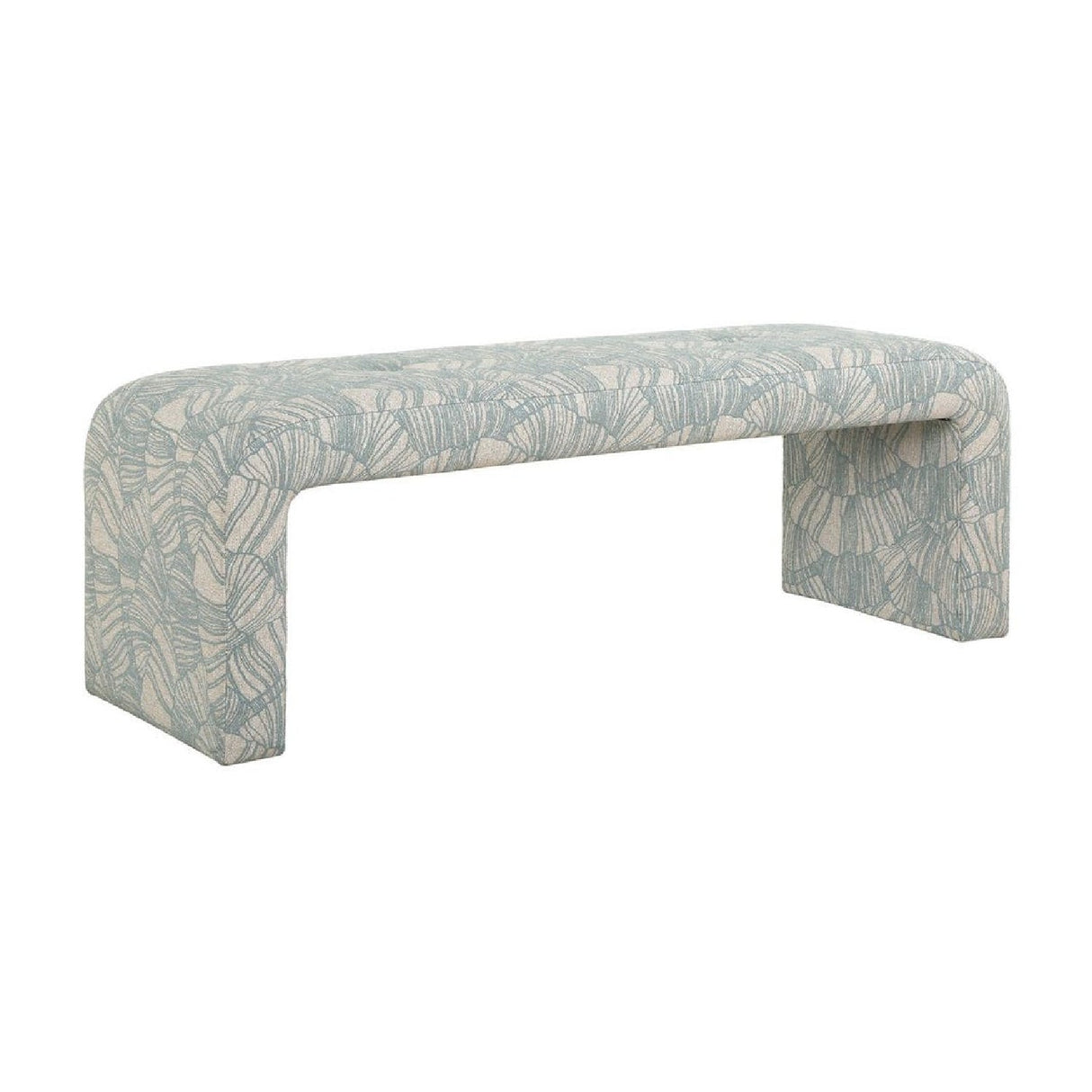 Blue Shell Printed Bench by Uttermost Amie, alternate view 3