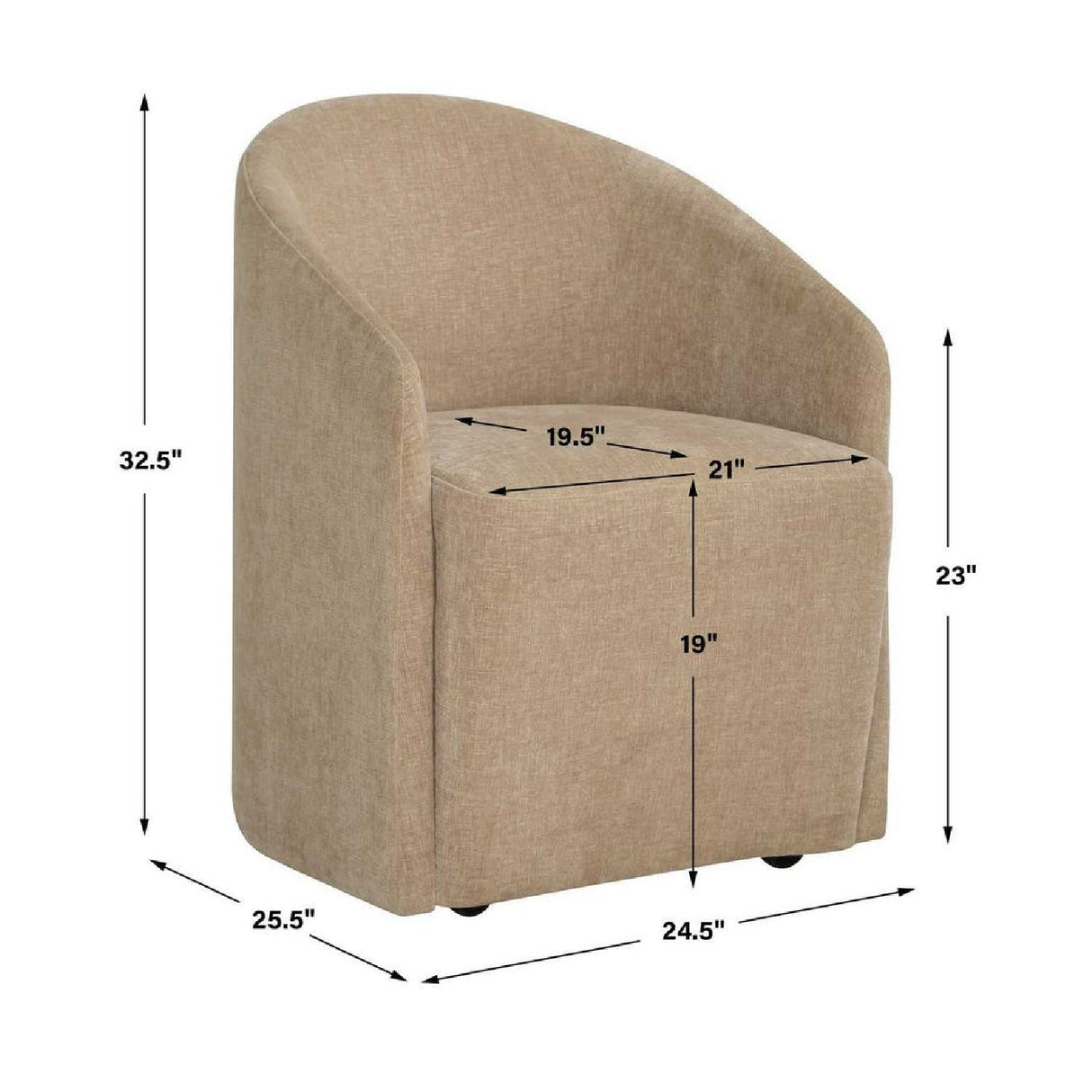 Modern European furniture - Velvet Dining Chair with Casters - www.oroa.com