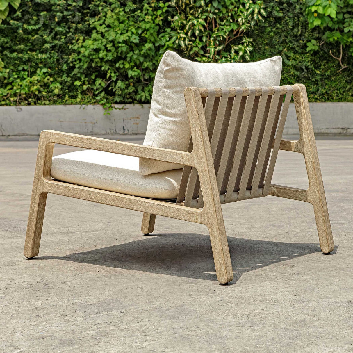 Modern European furniture - Mahogany Framed Outdoor Lounge Chair - www.oroa.com