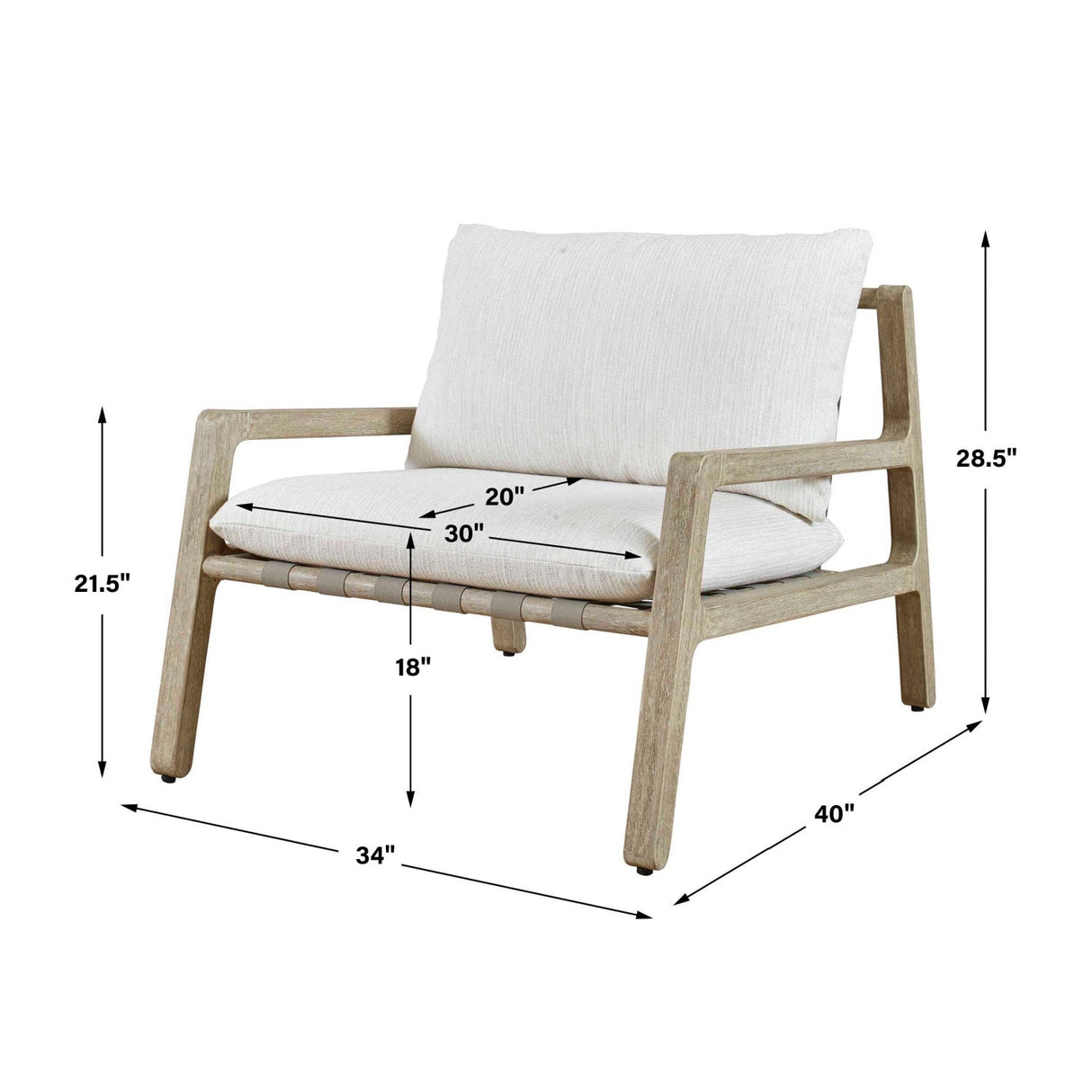 Modern European furniture - Mahogany Framed Outdoor Lounge Chair - www.oroa.com