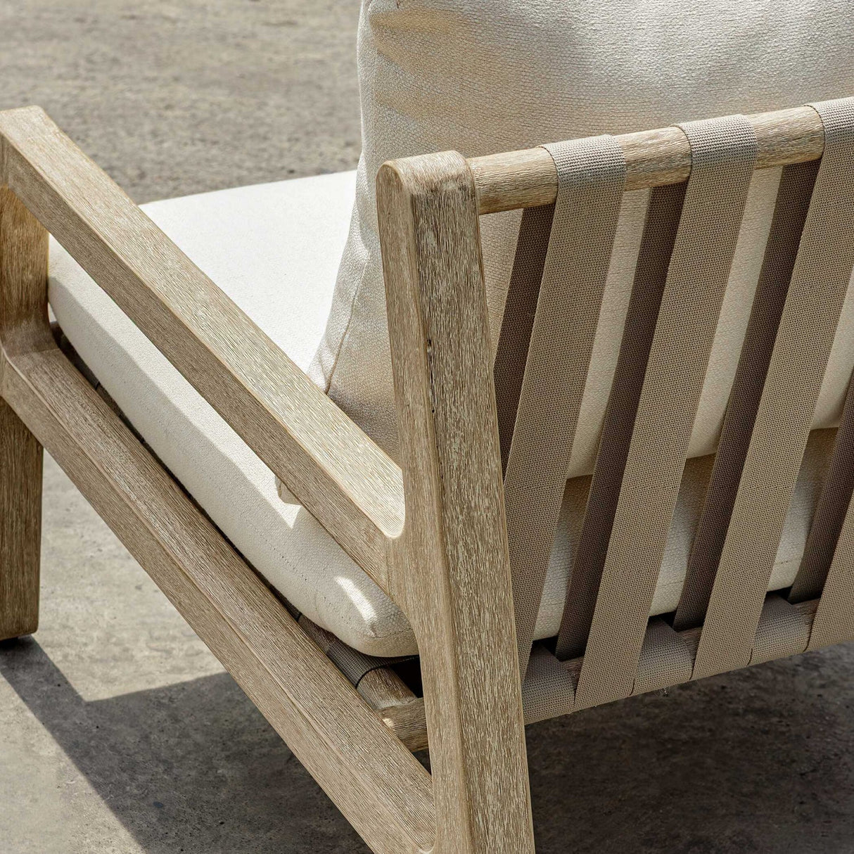 Modern European furniture - Mahogany Framed Outdoor Lounge Chair - www.oroa.com